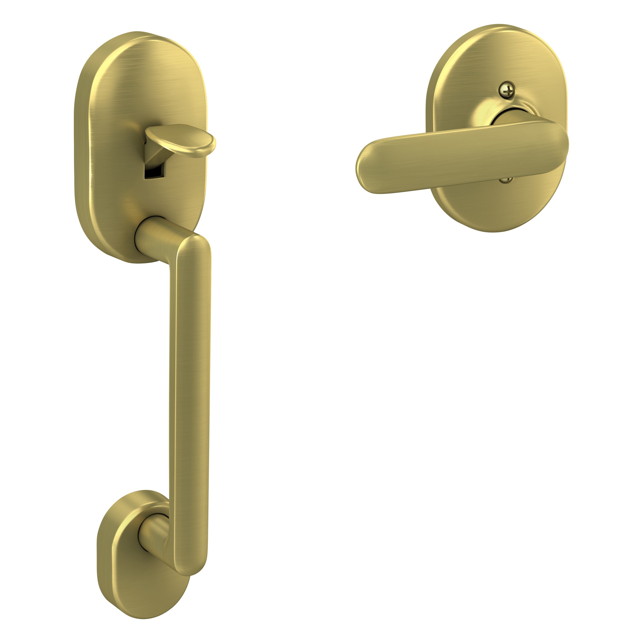 Schlage FE285 RMN 608 DAVRMN Remsen-Davlin Satin Brass Entry Door Exterior Handle with Decorative Lever