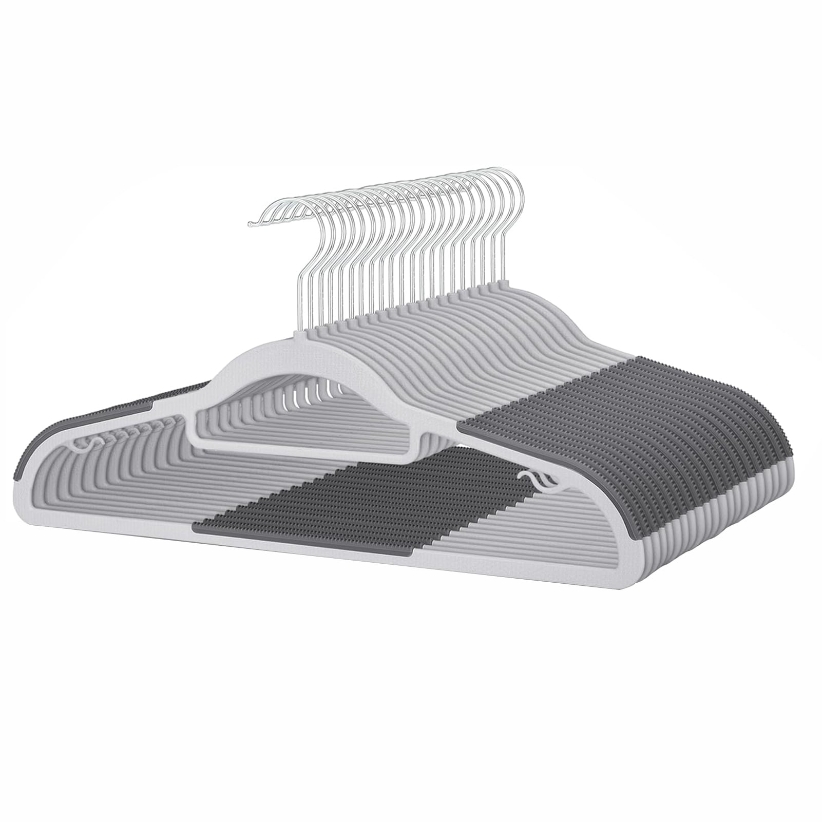 HOUSE DAY A3908-0050-00 Plastic Non Slip Hangers 360° Swivel Hook Gray 50 Pack