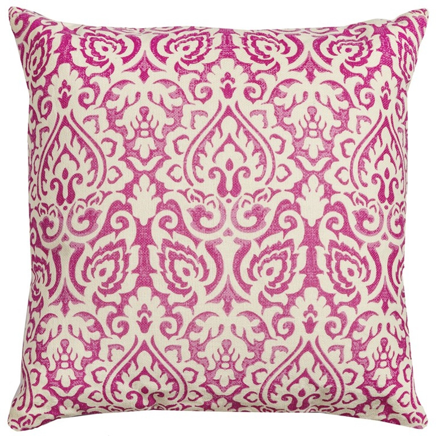 HomeRoots 4000403197 22-in x 22-in Pink and White Square Indoor Decorative Pillow