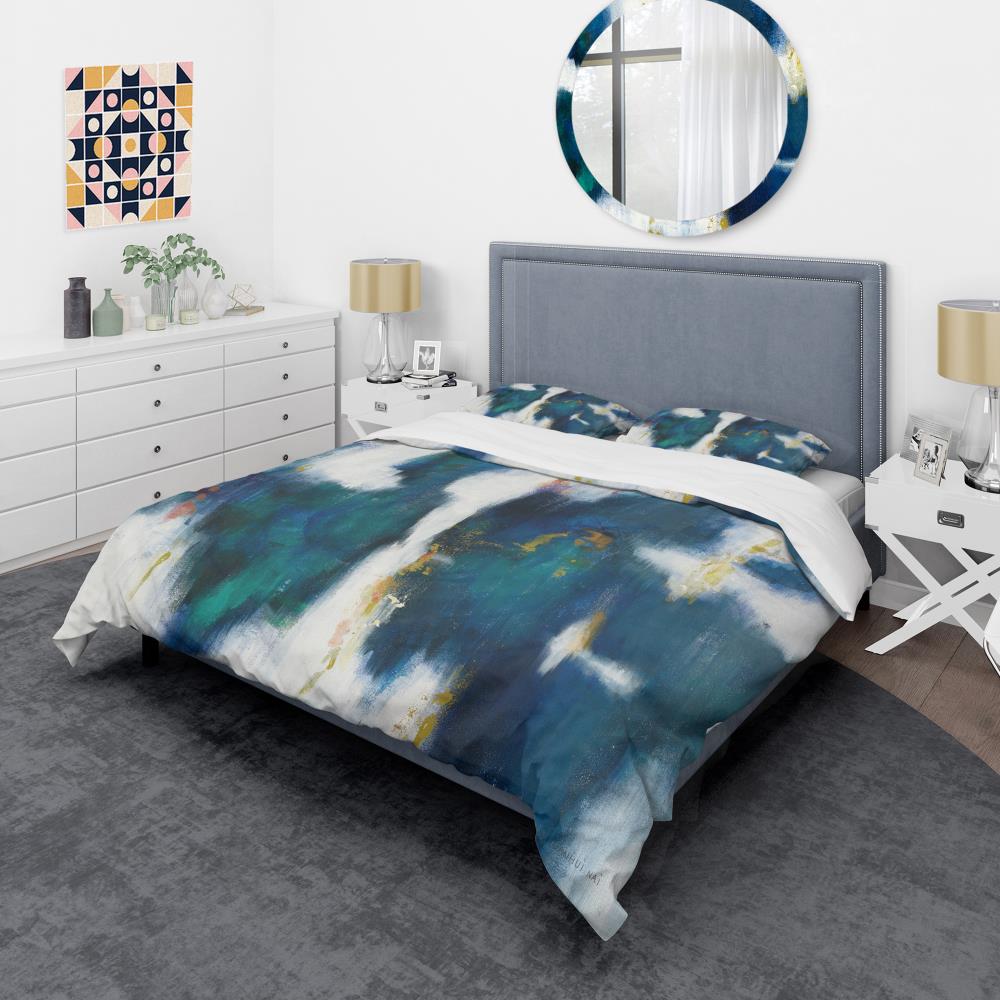 Designart BED30679-K 3 -Piece Blue King Duvet cover Set