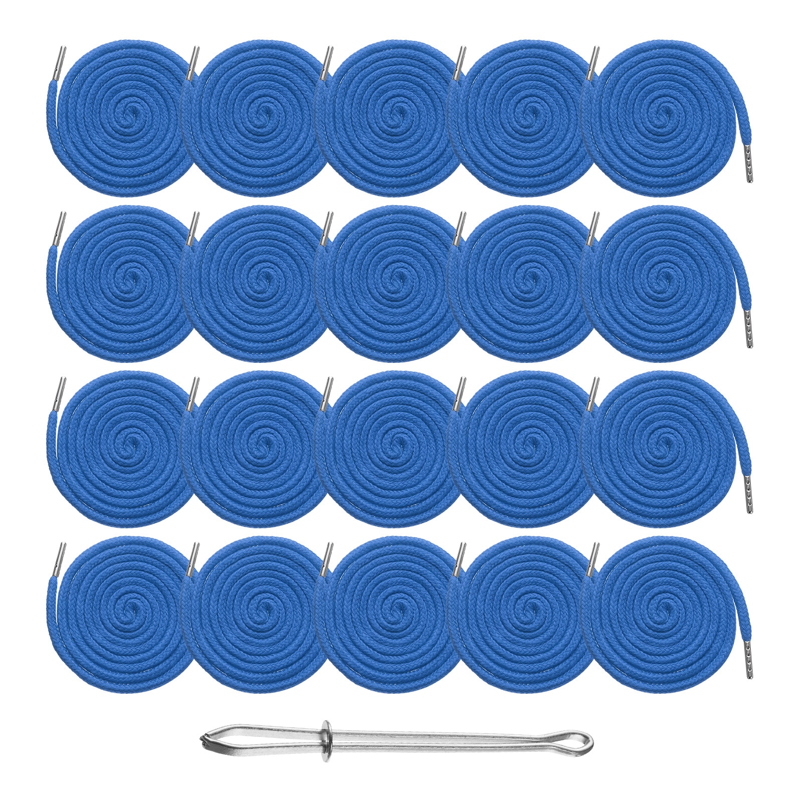 Unique Bargains 20pcs Drawstring Cords 51 Inch Replacement Drawstring Hoodie String Sewing Tool with Easy Threader for Hoodie Sweatpants Jackets Pants Hats Coats Bags Lake Blue #S26042400UX3488