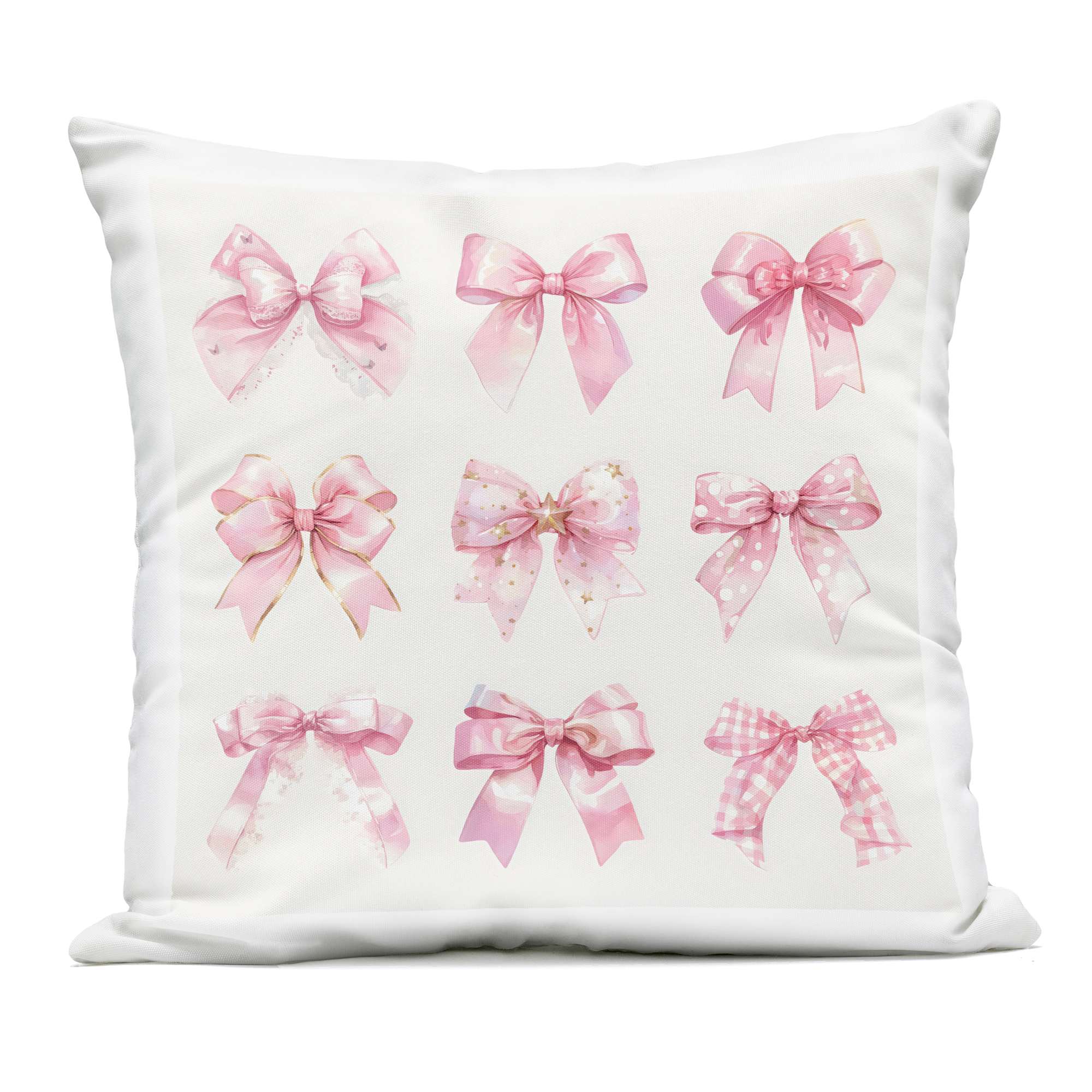 Stupell Industries PLR-030-OSQ-18X18 Ribbon Bow Styles Grouping Outdoor Printed Pillow design by Creative Studio 18 x 18