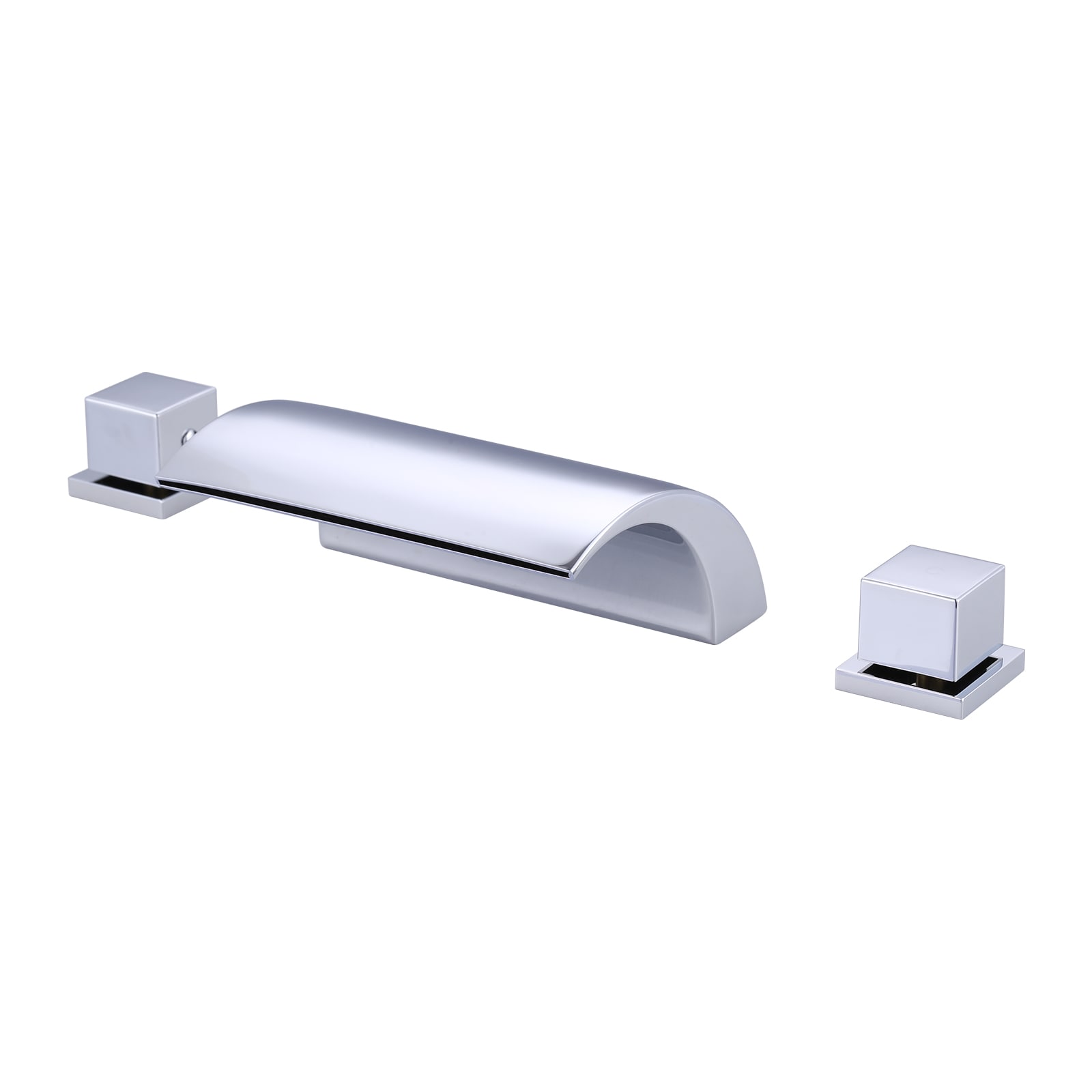WOWOW 3080600C Polished Chrome 2-handle Deck-mount Roman Waterfall Bathtub Faucet ( Valve Included )
