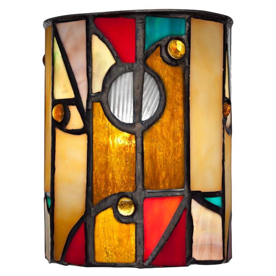 allen + roth 5-in x 4-in Cylinder Multicolor Tiffany Art Glass Pendant ...