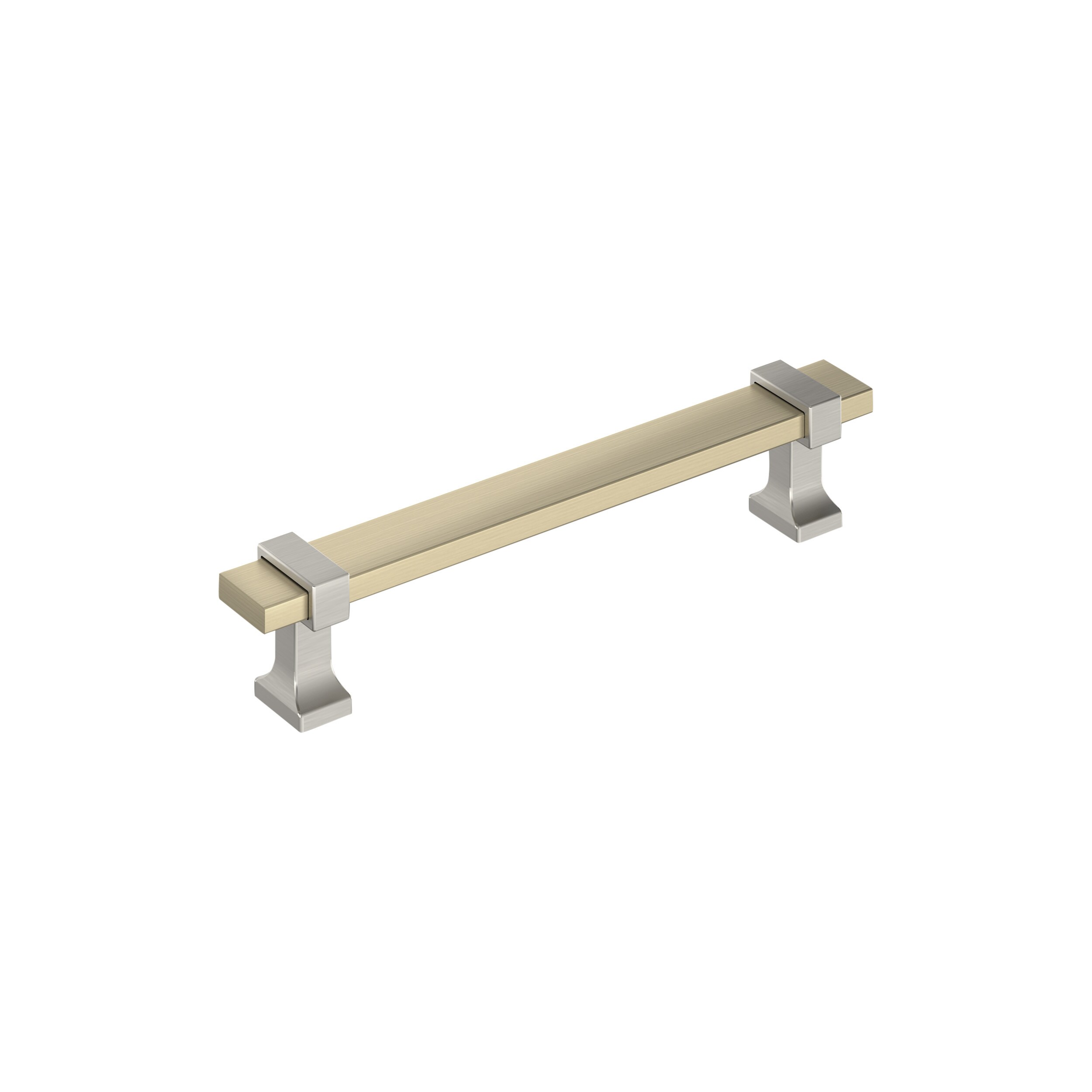 Amerock BP36682BBZG10 Overton 5-1/16-in , 128mm Center to Center Golden Champagne/Satin Nickel Rectangular Bar