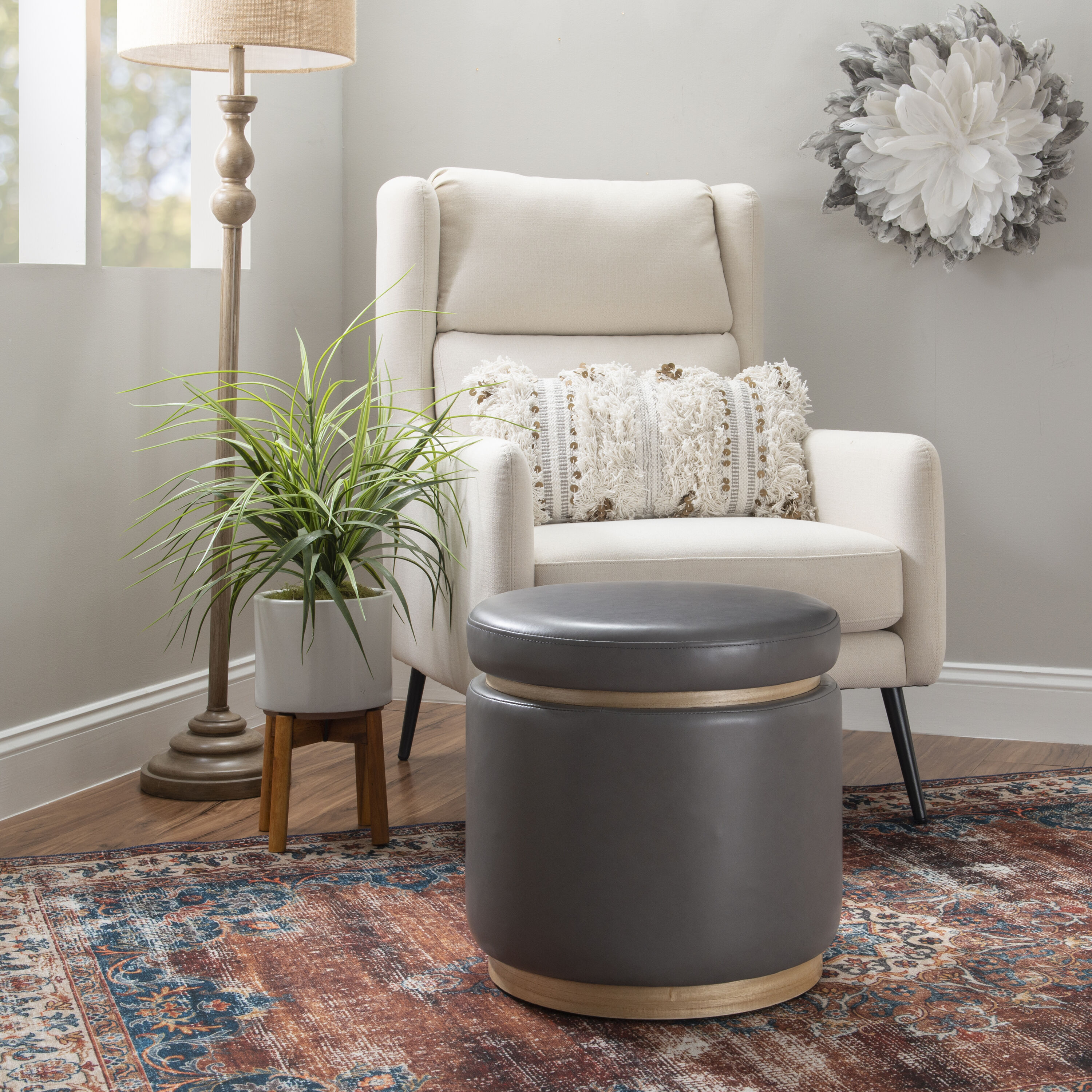 Linon LOWES1747 Indoor-Ottomans - View #4