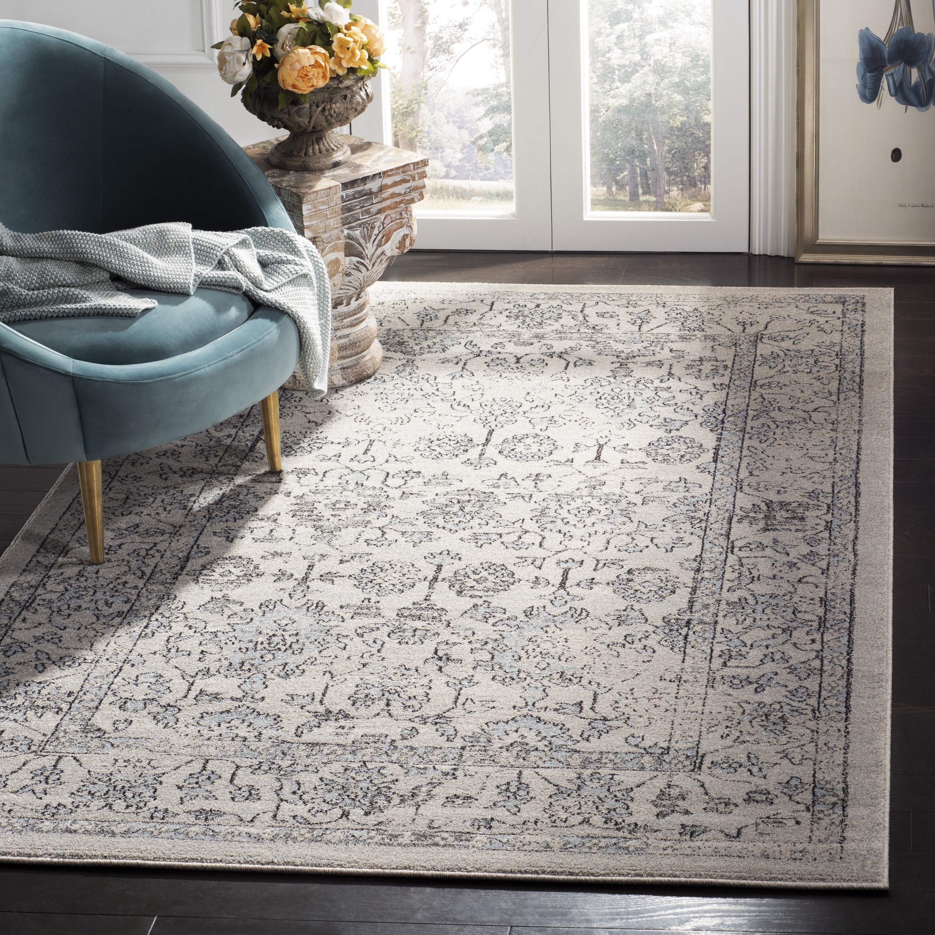 Handmade Easy-Care Reversible Blue Cotton Blend 4' x 6' Rug