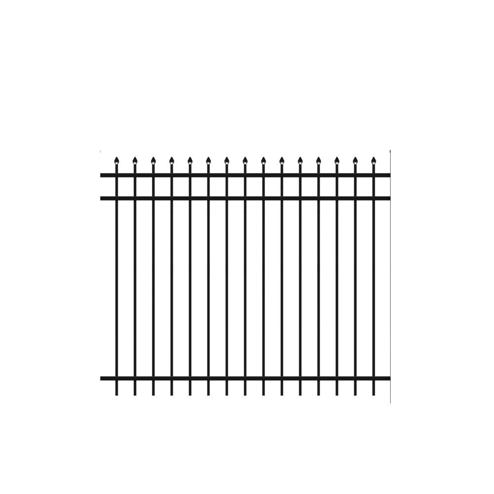 Freedom Providence 5-ft H x 6-ft W Black Aluminum Decorative Spaced picket Fence panel