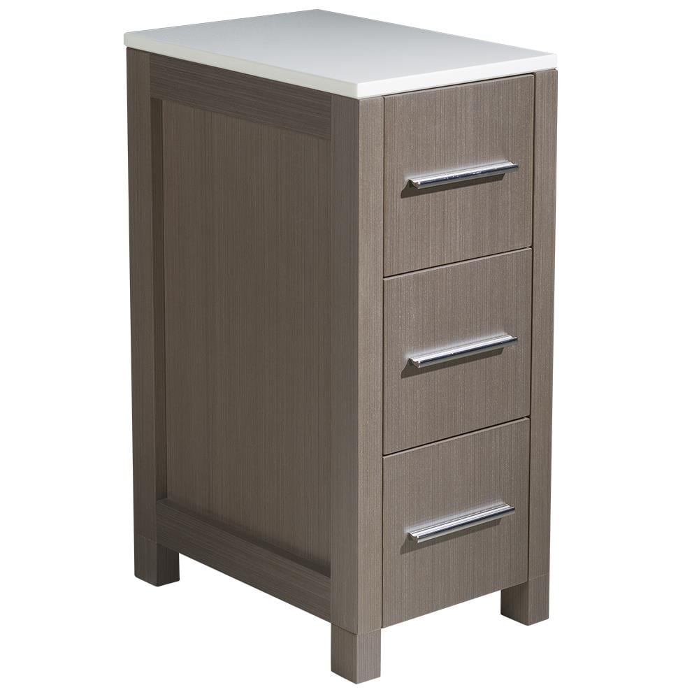 Fresca FST6212GO Torino 12-in x 28.15-in x 17.75-in Gray Oak Wood Freestanding Linen Cabinet