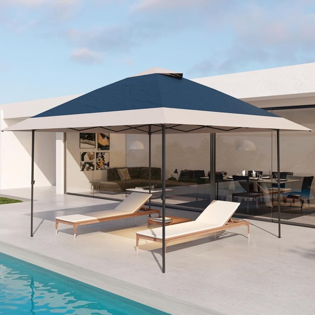 Qeetex KL-PHO-12BX9GU8 12X12 Pop Up Gazebo Instant Setup Quick Teardown Wheeled Cover Bag Stable Outdoor Shelter for Backyard Patio Deck Garden