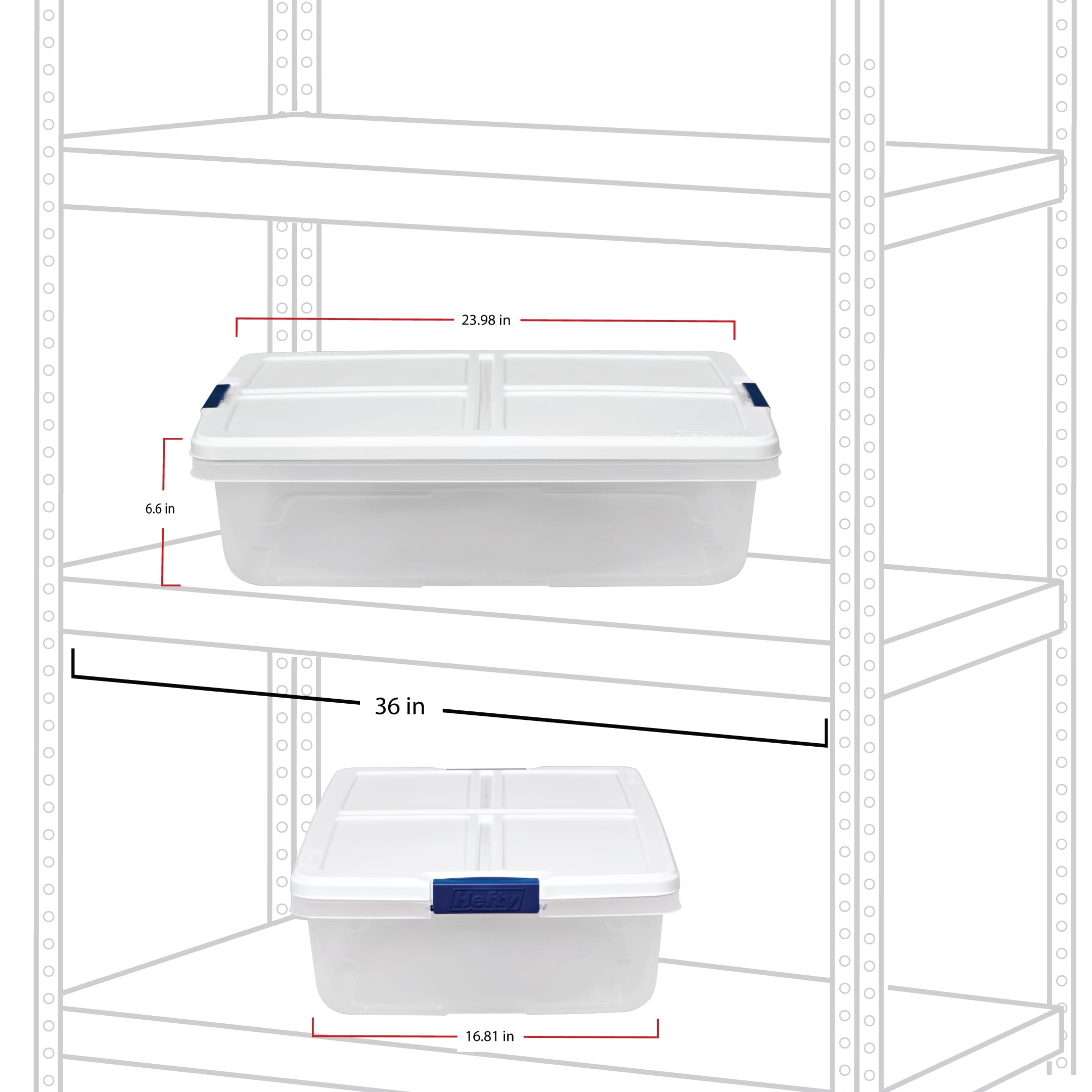 Pekky 34 Quart Clear Storage Bins with Lid, Latching Box Totes (4 Packs)