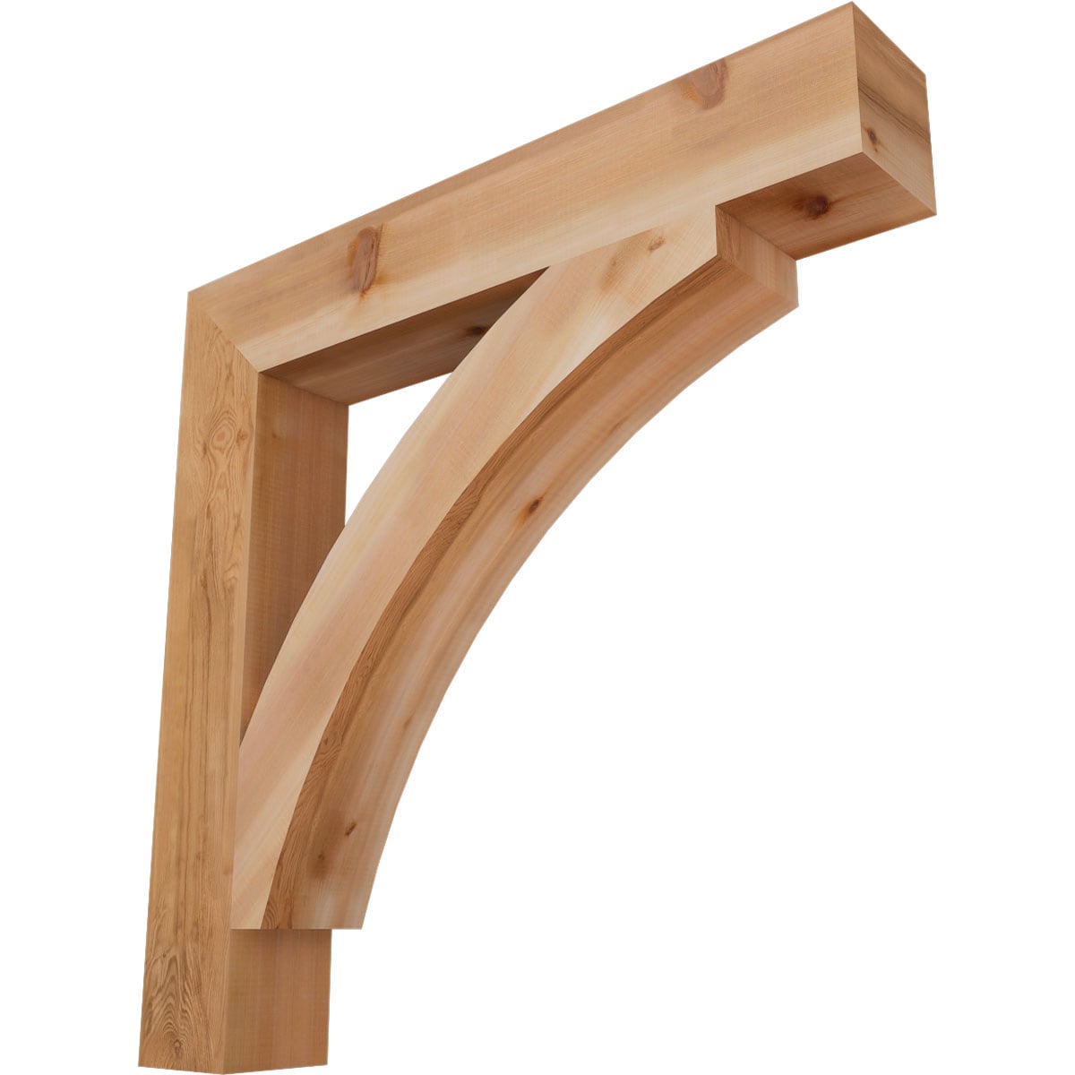 Ekena Millwork BKT06X38X38THR05SWR Thorton block smooth 5-1/2-in x 38-in x 38-in Western red cedar Brown Wood Standard bracket
