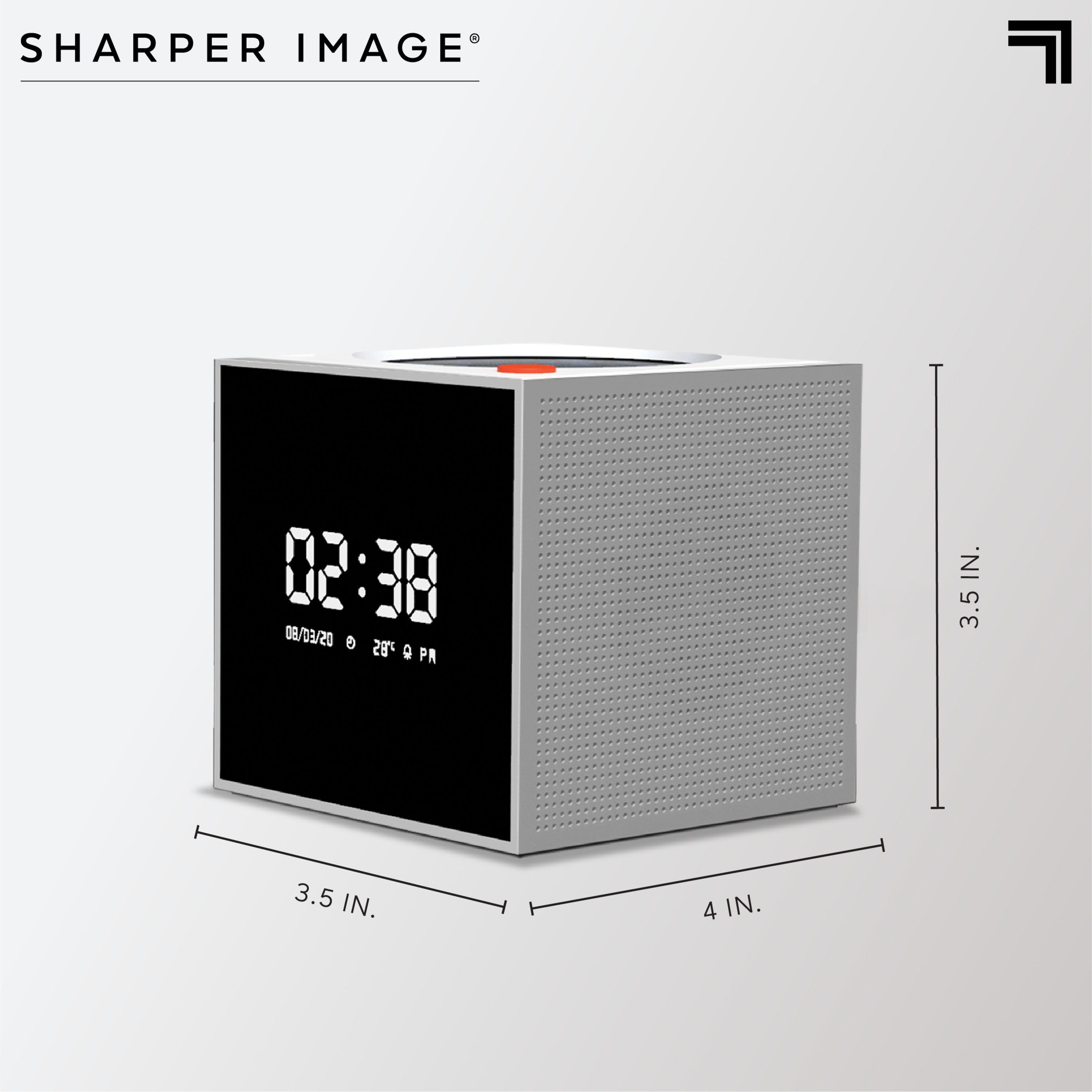 Sharper Image Digital Square Tabletop Traditional with Alarm at