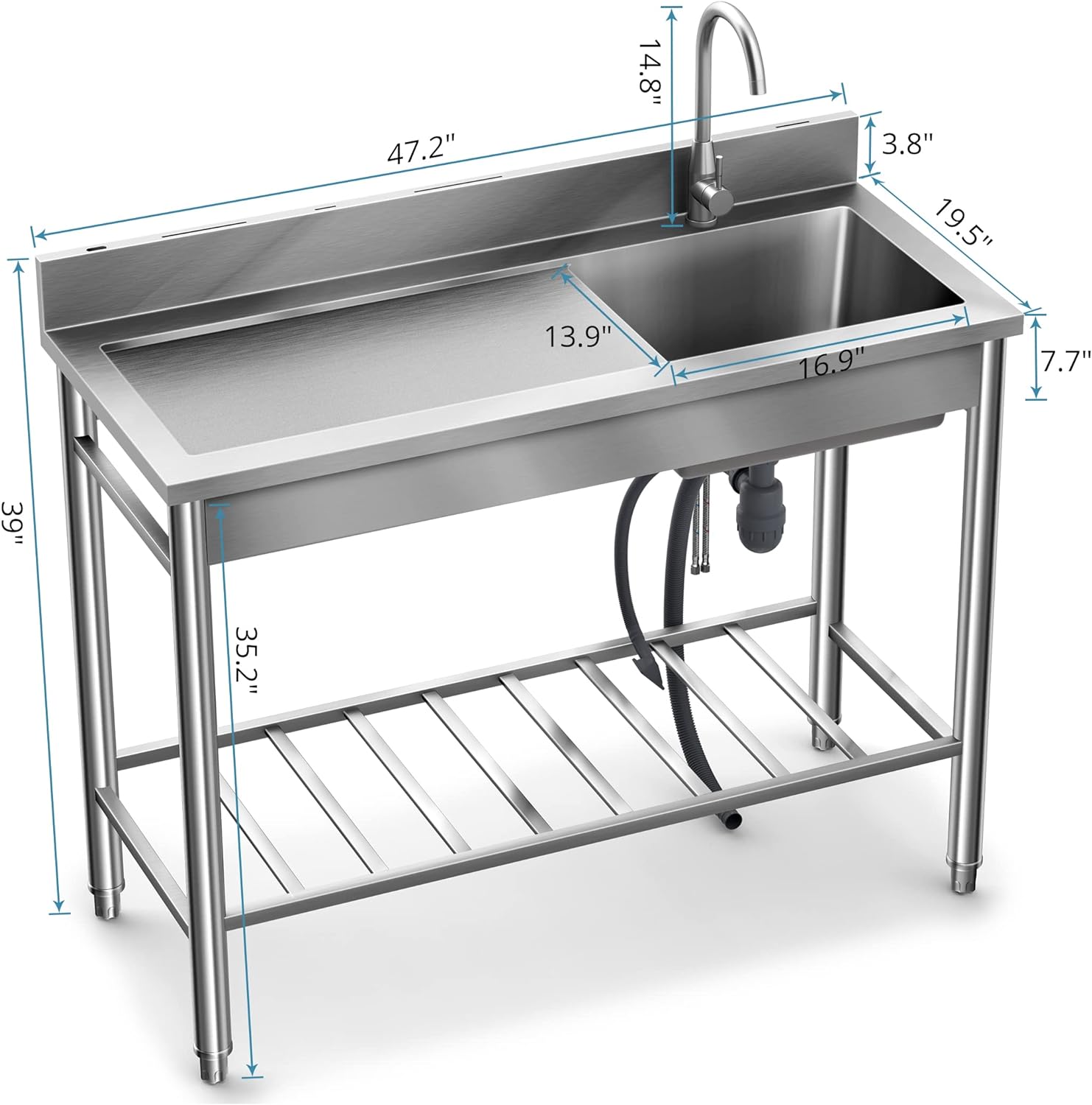 Wildaven LLJH0401 Laundry-Tubs-Utility-Sinks - View #6