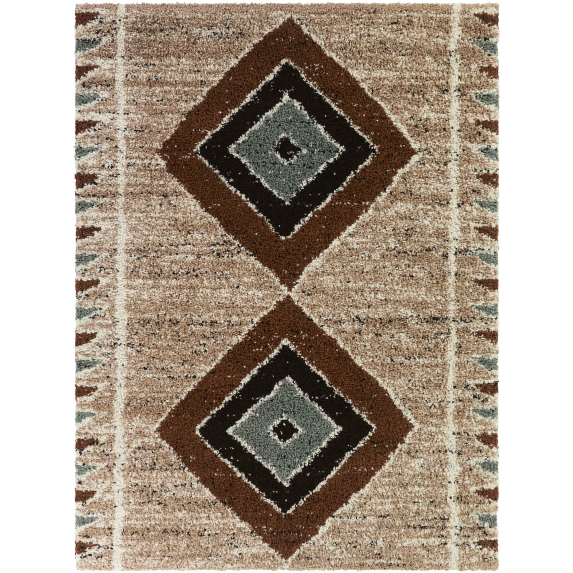Alamanni 5 x 7 (ft) Tufted Polypropylene Rust Rectangular Indoor Tribal Bohemian/Eclectic Spot Clean Only Pet Friendly Area rug