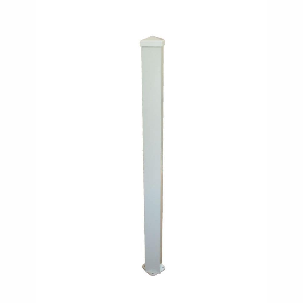 Wolf Handrail WHPCW 3-ft H x 3-in W White Aluminum Security Fence post