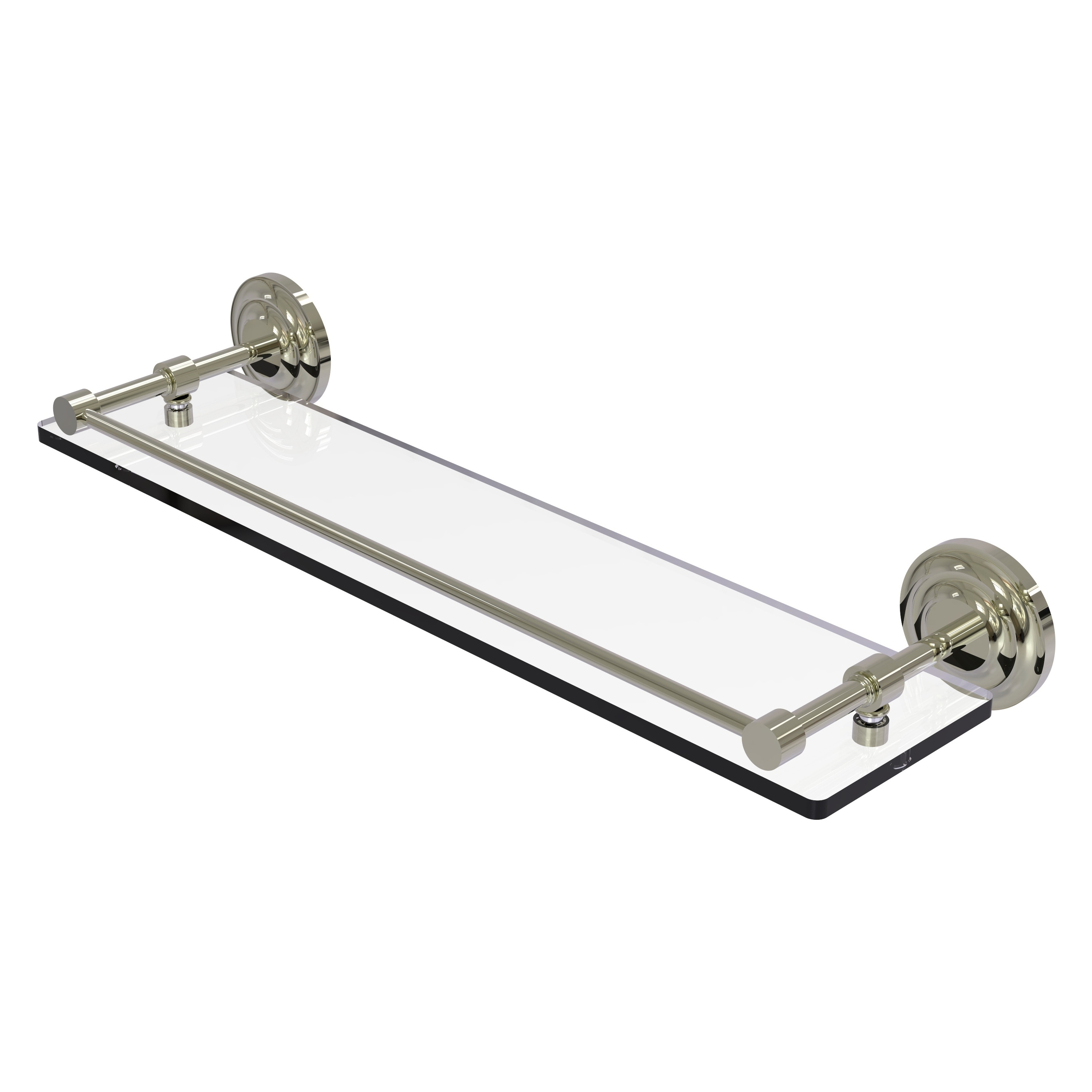 Allied Brass QN-1/22-GAL-PNI Que New Polished Nickel Wall mount Bathroom Shelf ( 22-in x 3-in x 5-in )