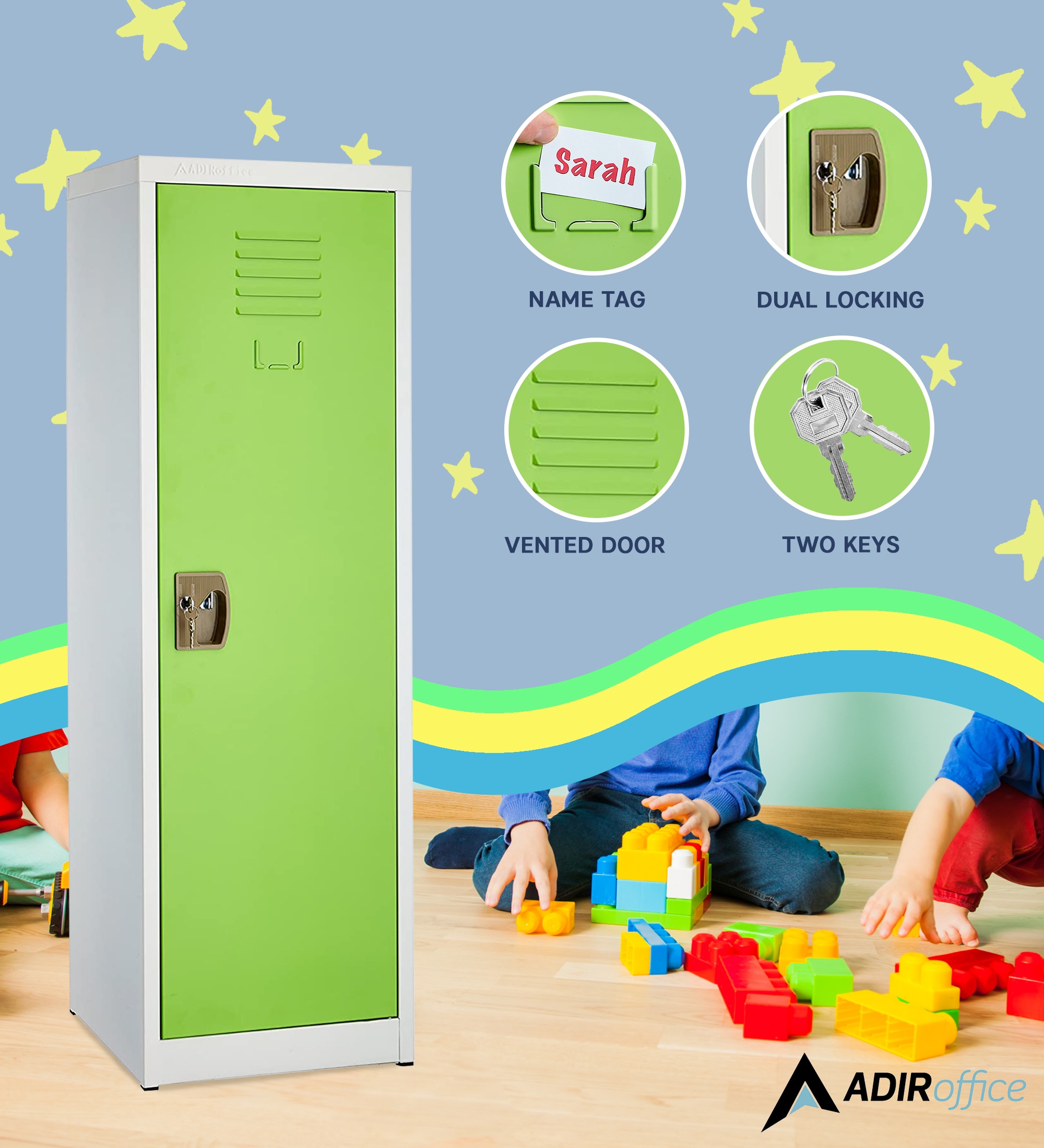 AdirOffice 629-01-GRN-2PK Storage-Lockers - View #8