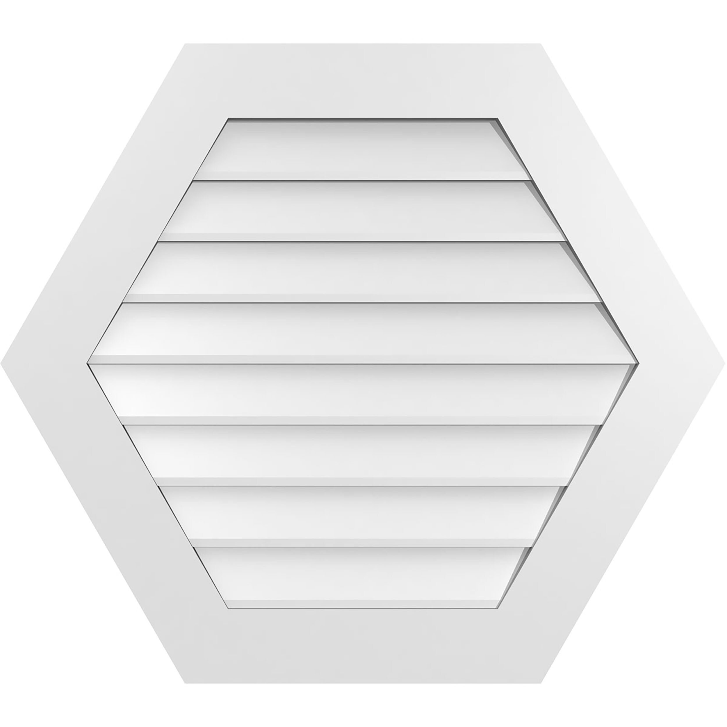 Ekena Millwork GVPHP34X3001SN 34-Inches x 30-Inches Off-white Peaked PVC Gable Louver Vent