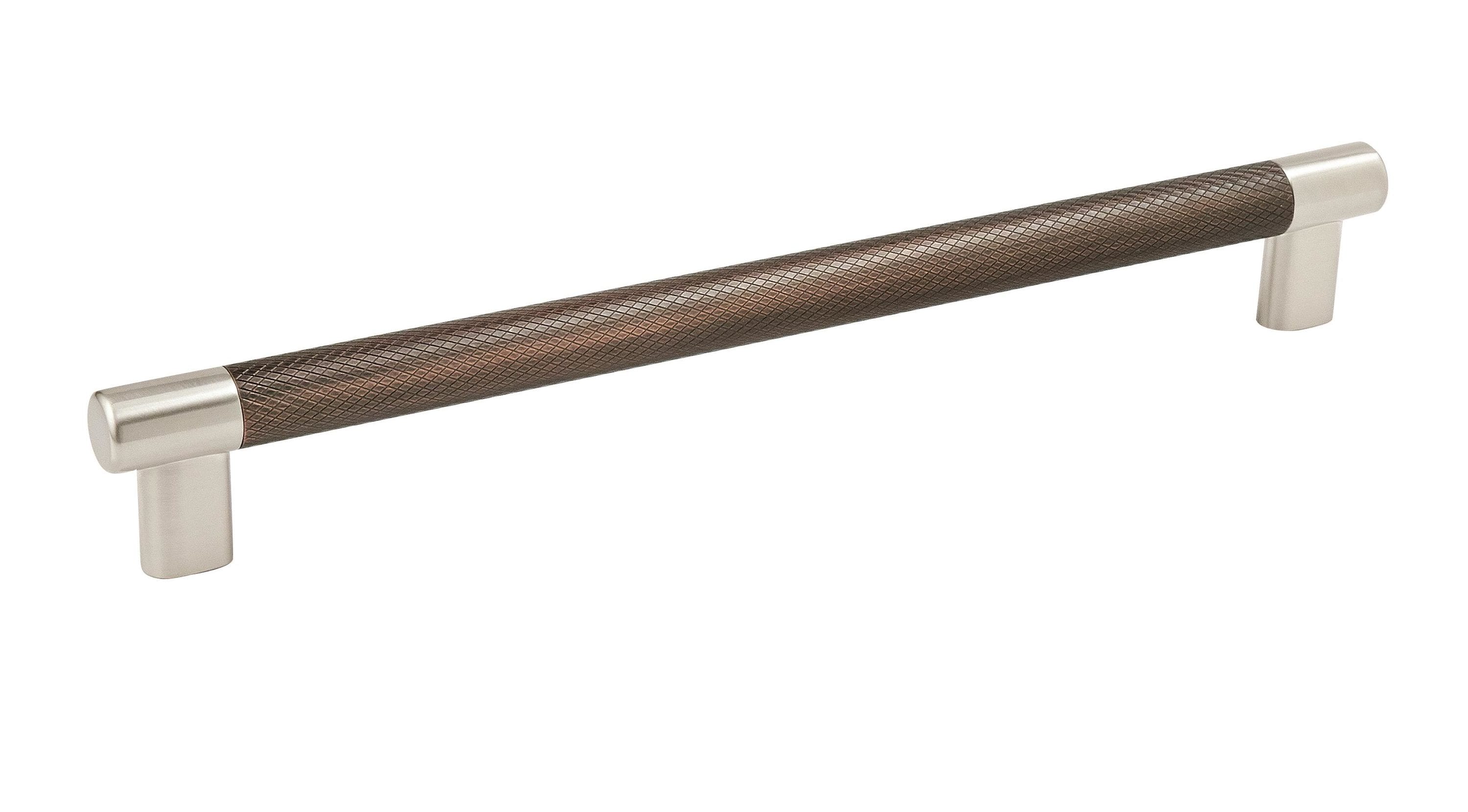 Amerock BP36560G10ORB Esquire 10-1/16-in Center to Center Satin Nickel/Oil-Rubbed Bronze Cylindrical Bar Drawer Pulls