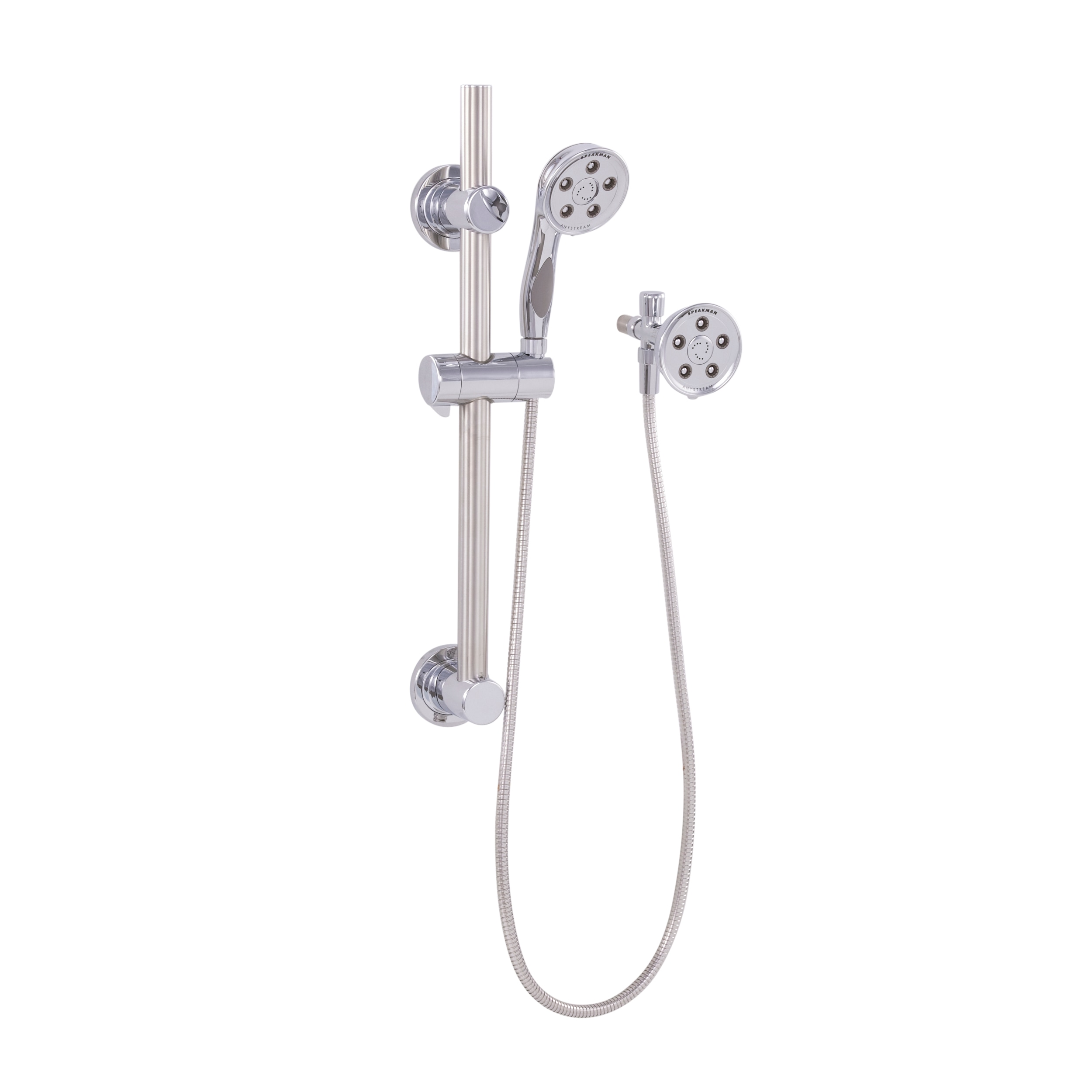 Caspian Polished Chrome Dual Head Adjustable Shower System