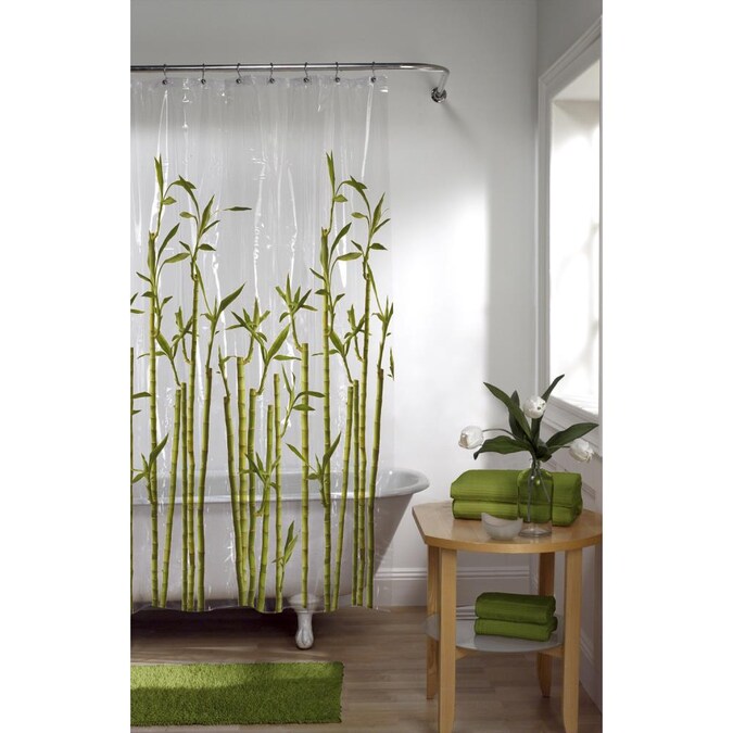 72 In Eva Peva Photoreal Green, Bamboo Shower Curtain