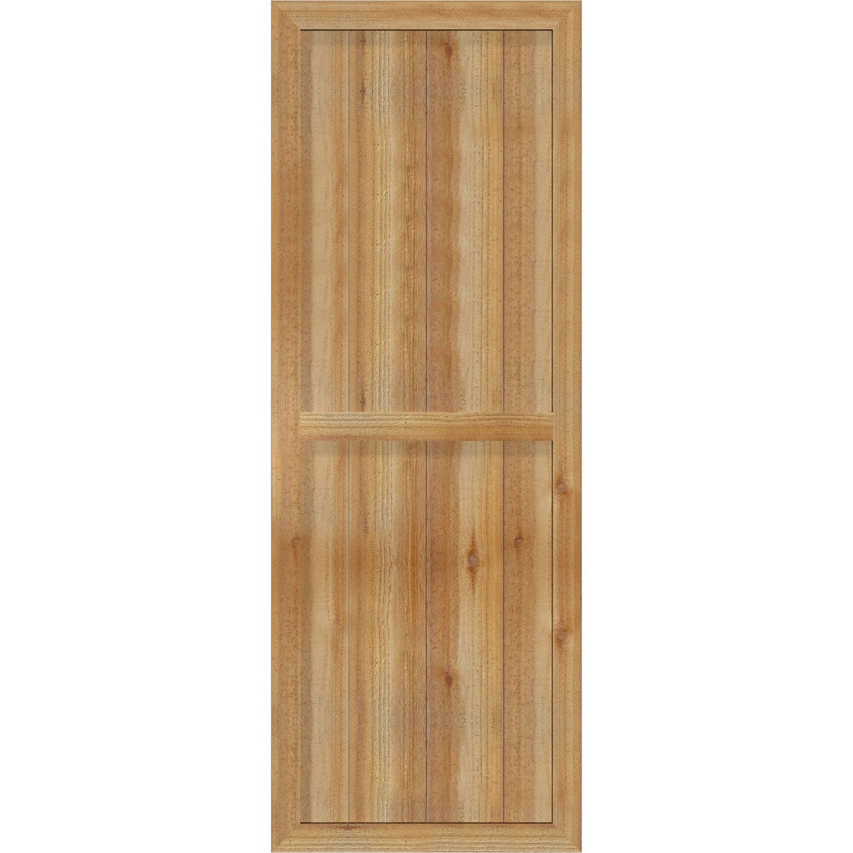 Ekena Millwork RBF06S21X059RWR 21.5-in W x 59-in H Unfinished Paintable/Stainable Board and batten Framed Wood Exterior Shutters ( 2 -Pack )