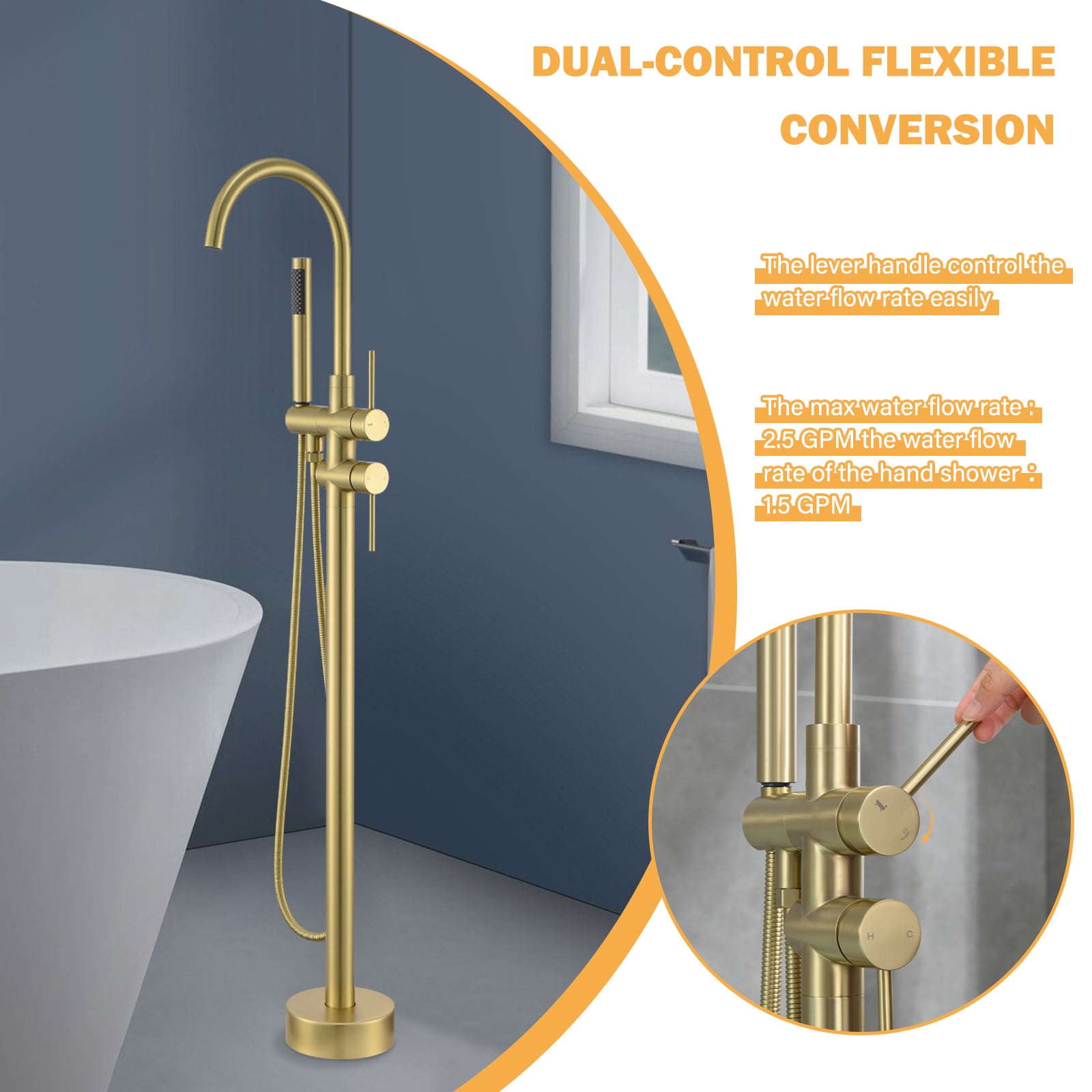 Flynama FLNK0853Q Roman-Tub-Faucets - View #6