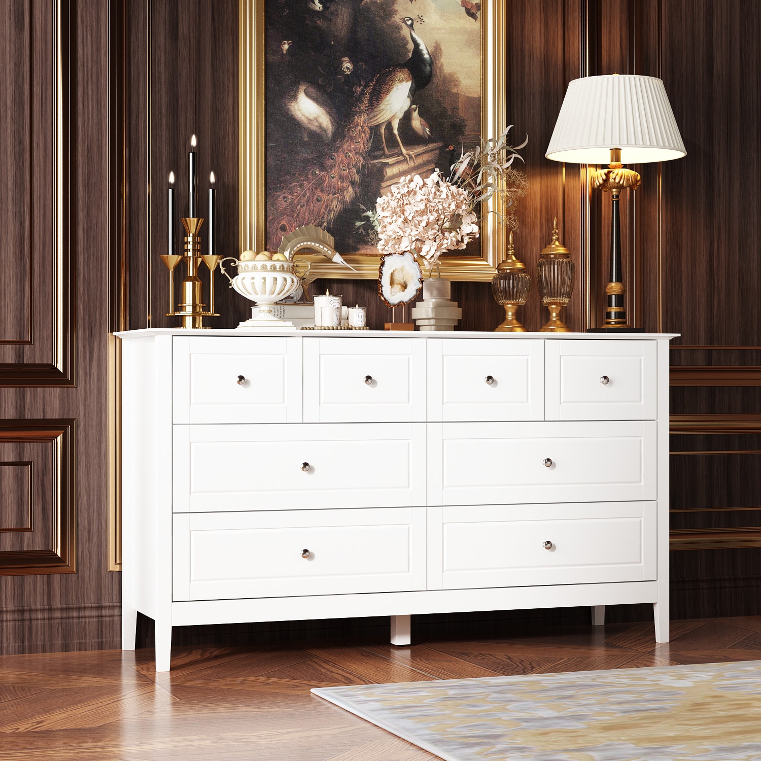 FUFU&GAGA KF330107-01 White 8 -Drawer Standard dresser