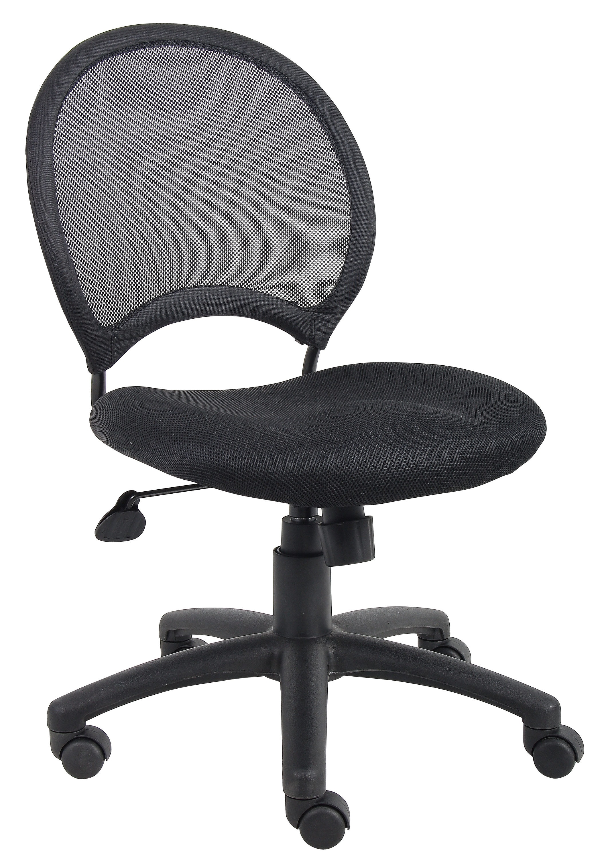 Boss Office Products B6215 Black Contemporary Ergonomic Adjustable Height Swivel Mesh Task Chair