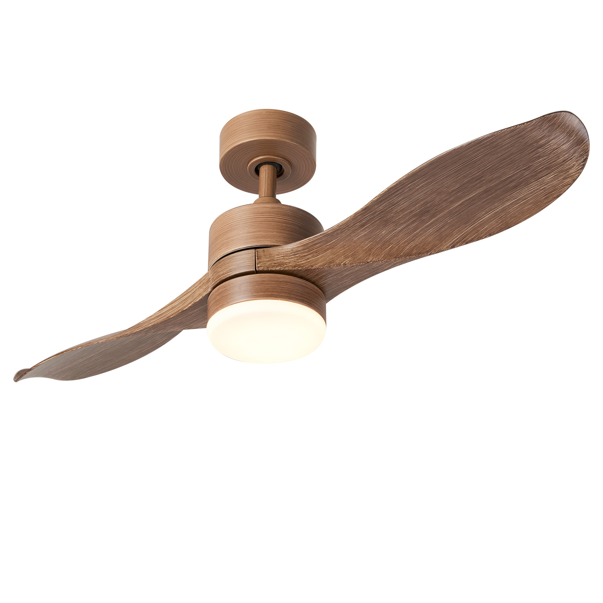 CO-Z 42-in Brown Integrated LED Indoor Propeller Ceiling Fan with 