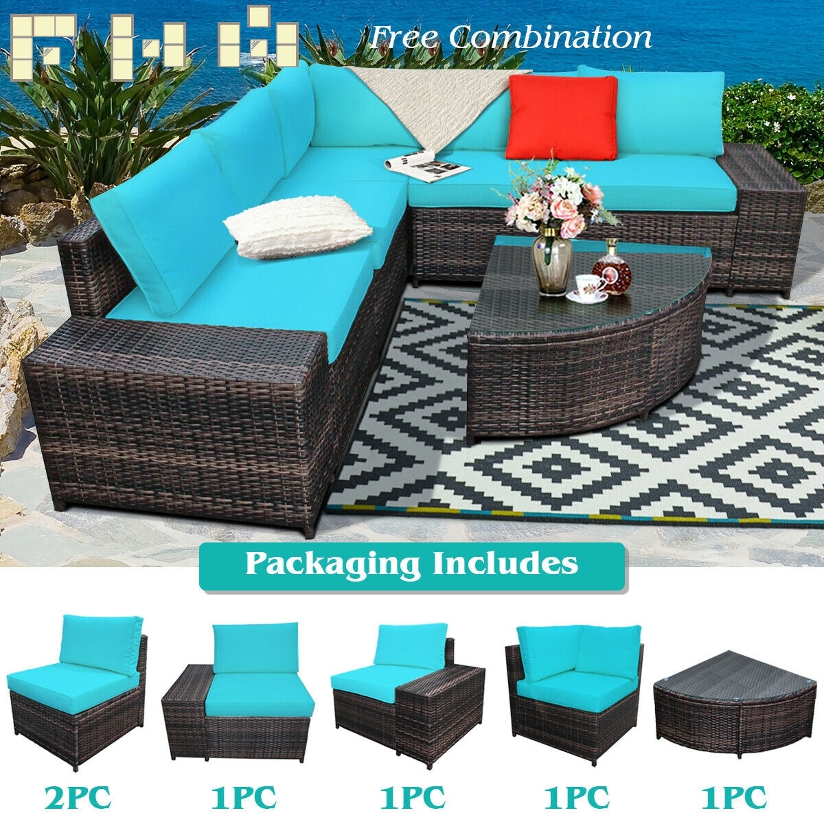 Forclover HBV-HW664TU Patio-Sofas-Daybeds - View #5