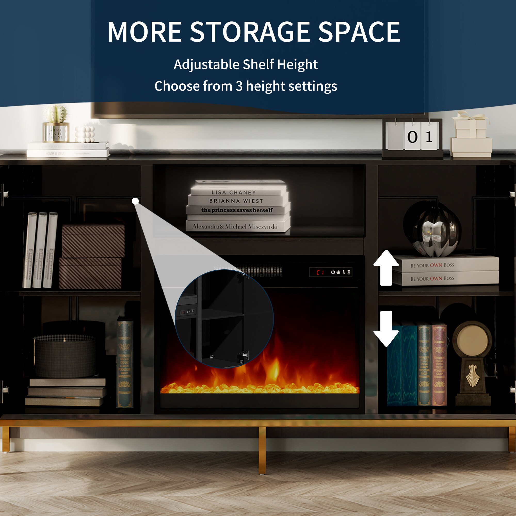 Clihome BL-JHGM223-BK Electric-Fireplaces - View #11
