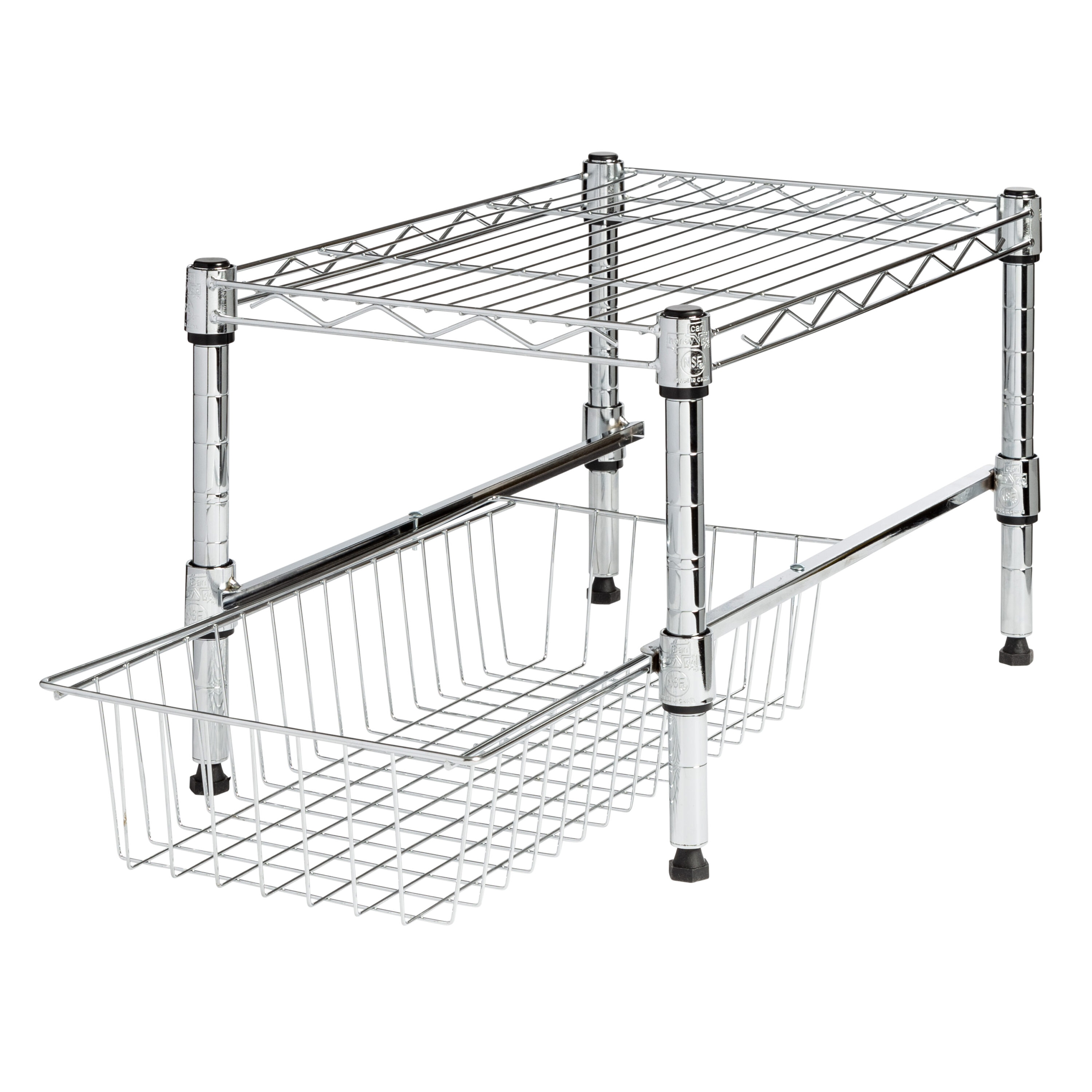 Chrome Adjustable 2-Tier Over Cabinet Spice Rack