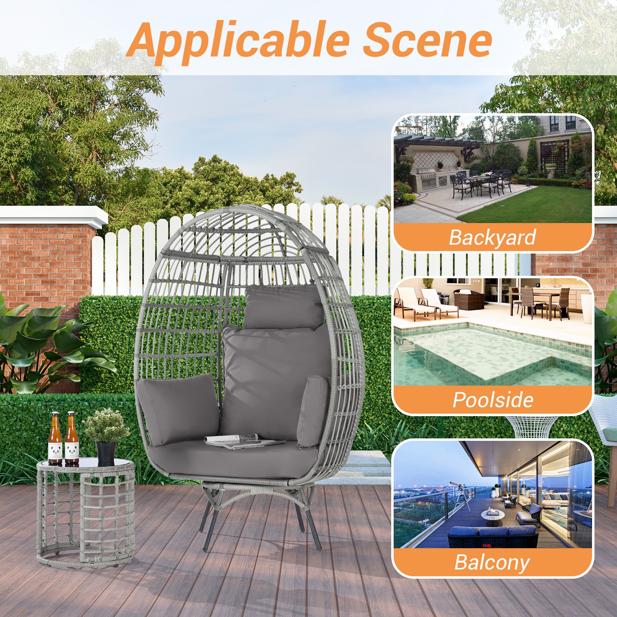 SANSTAR L-RJDC68GY Patio-Chairs - View #6