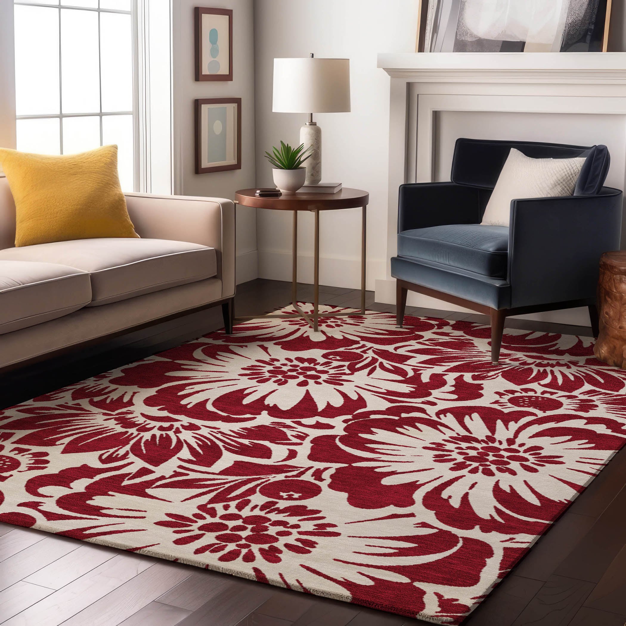 Addison Rugs AMF501OL8RO Mayfield AMF501OL 8 x 8 (ft) Loomed Polyester Olive Round Indoor Abstract Machine washable Area rug