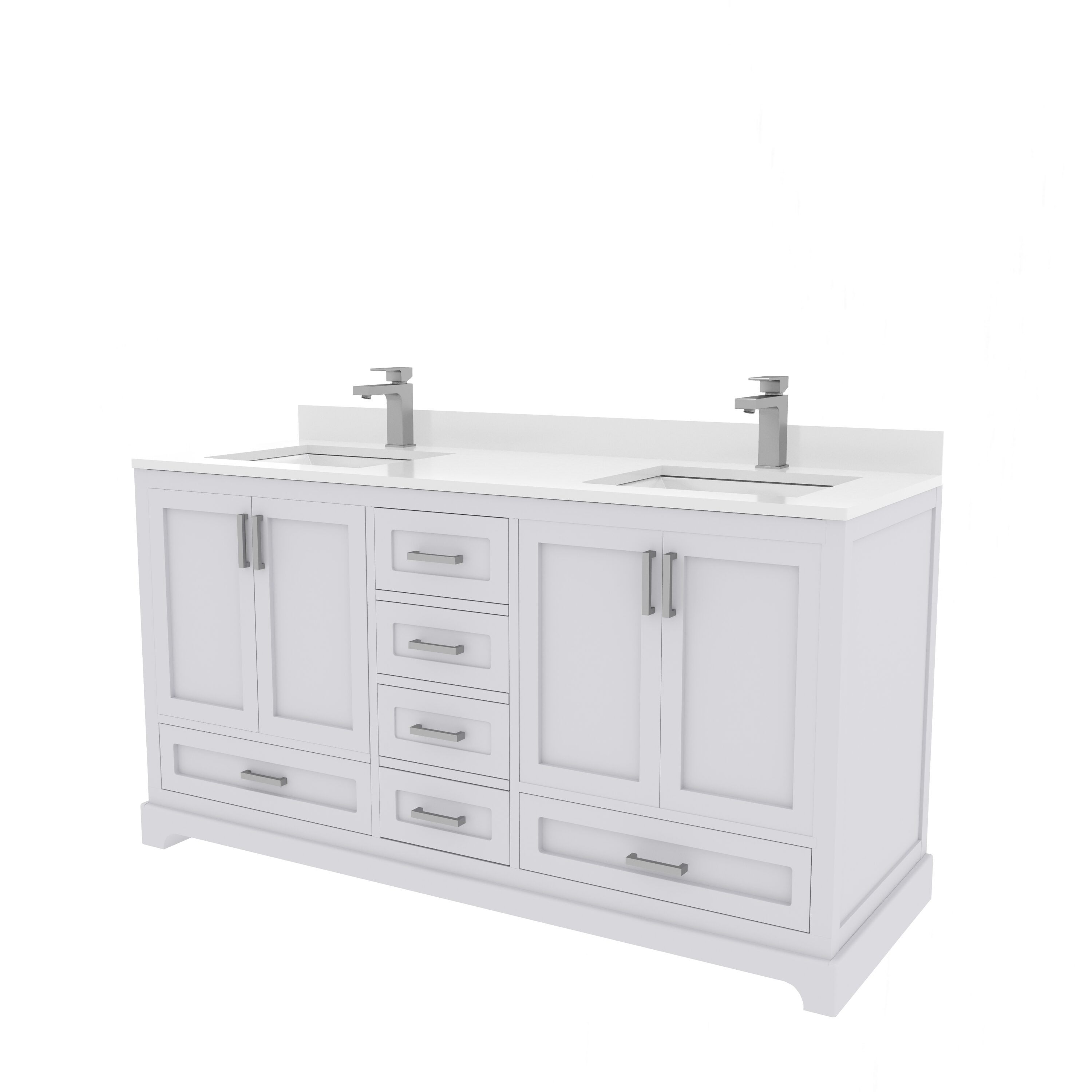 Ayna Decors AVM60WH3022 Bath-Vanity-Combo - View #5
