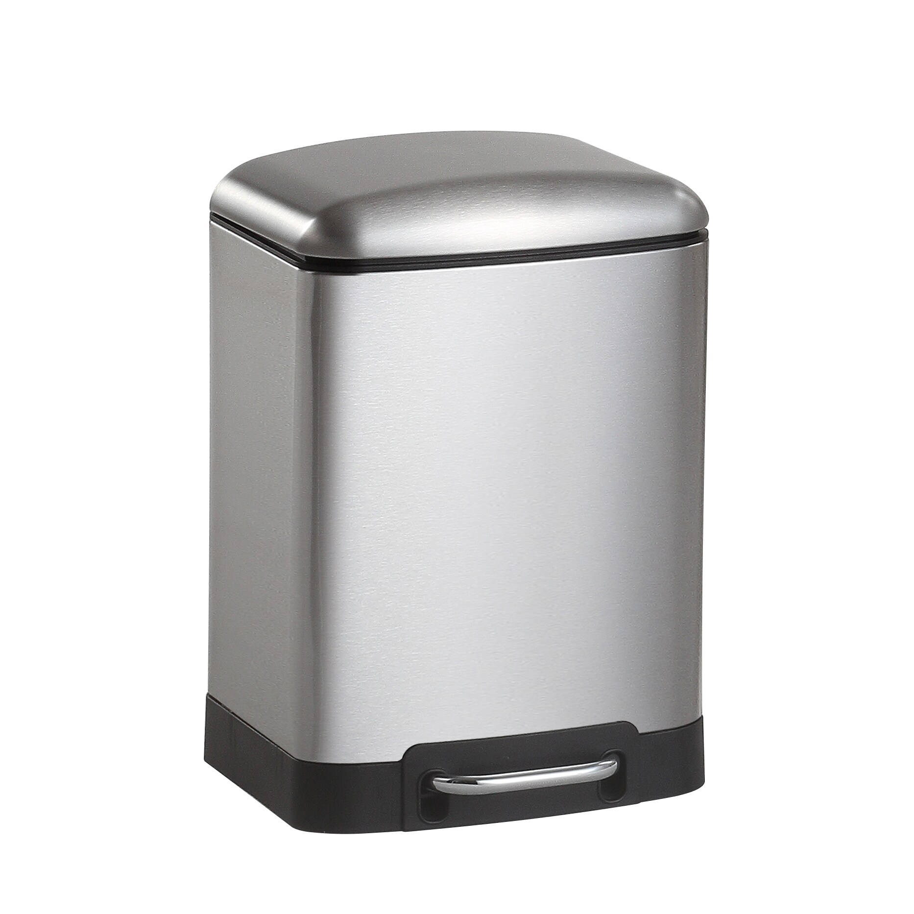 Rectangular, Stainless Steel, Soft-Close, Step Trash Can, 30 Liter / 7.9  Gallon, Satin Nickel Finished