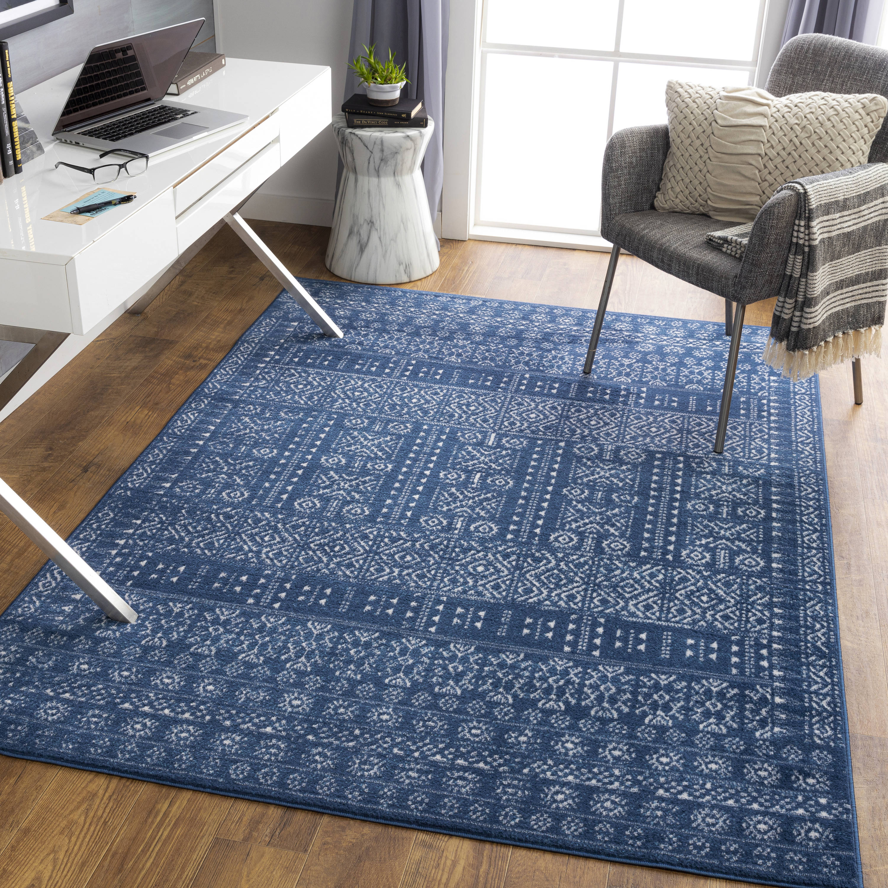 Surya CEG2335-71010 Cesar 8 X 10 Navy Indoor Geometric Moroccan Area Rug
