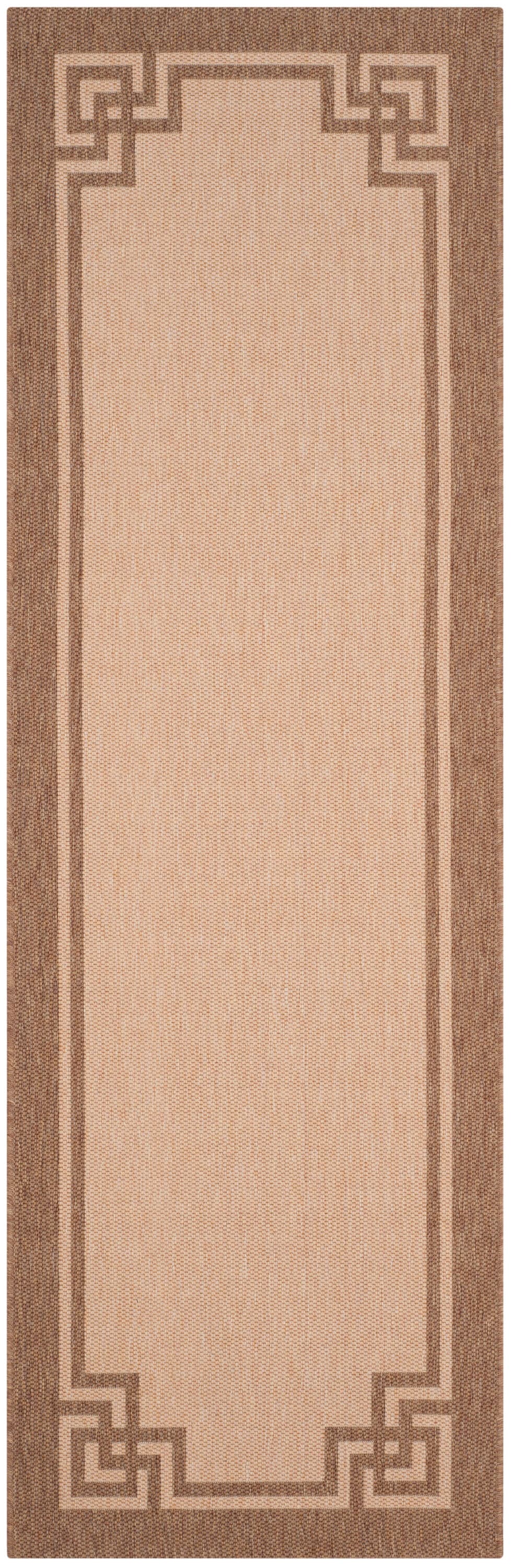 Handcrafted Beige & Dark Beige Synthetic Easy-Care Rug