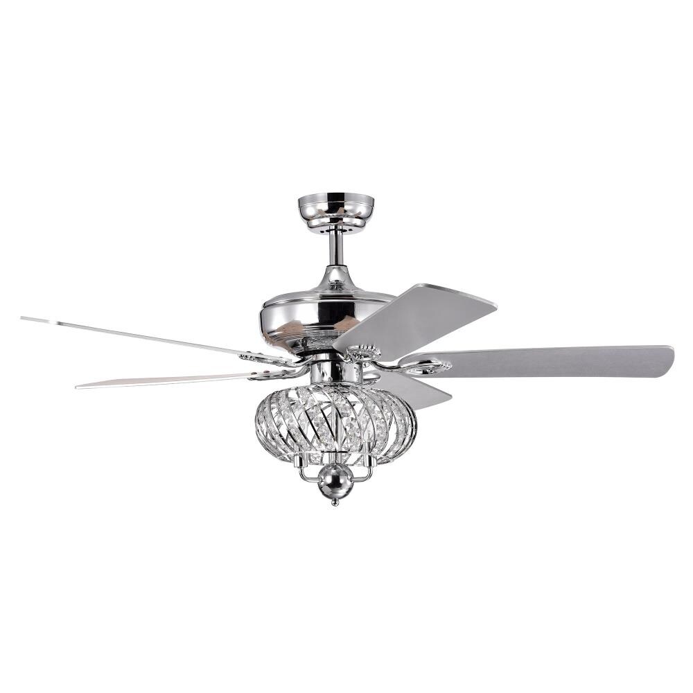 Parrot Uncle 52-in Chrome Ceiling Fan with Remote (5-Blade) in the ...