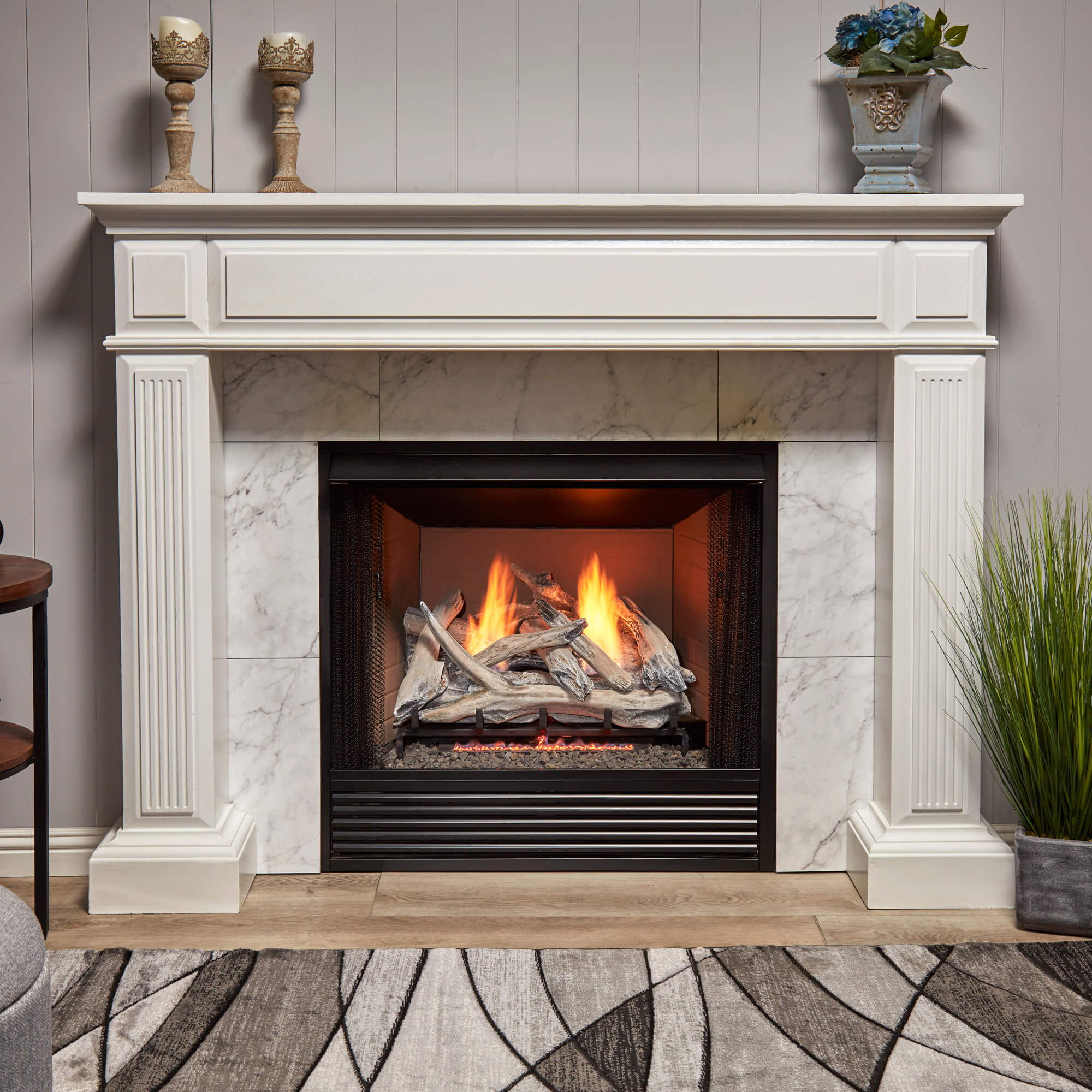 Bluegrass Living 24-in 33000-BTU Dual Fuel Dual-Burner Gas Fireplace ...