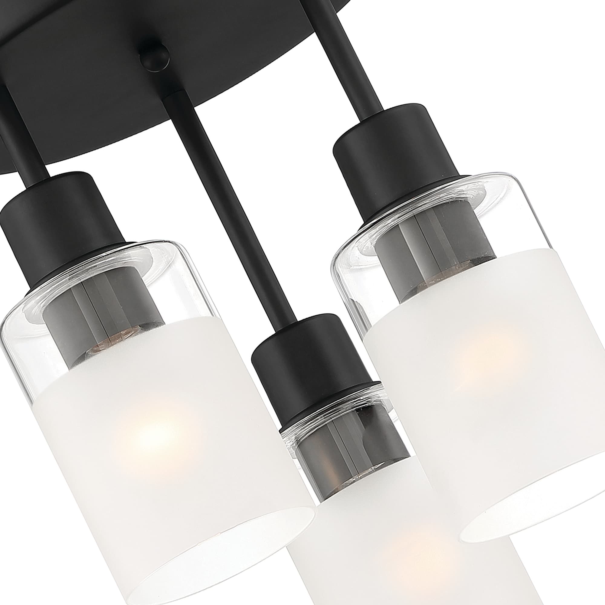 Cedar Lane 11" Matte Black Semi-Flush Ceiling Light with Glass Accents