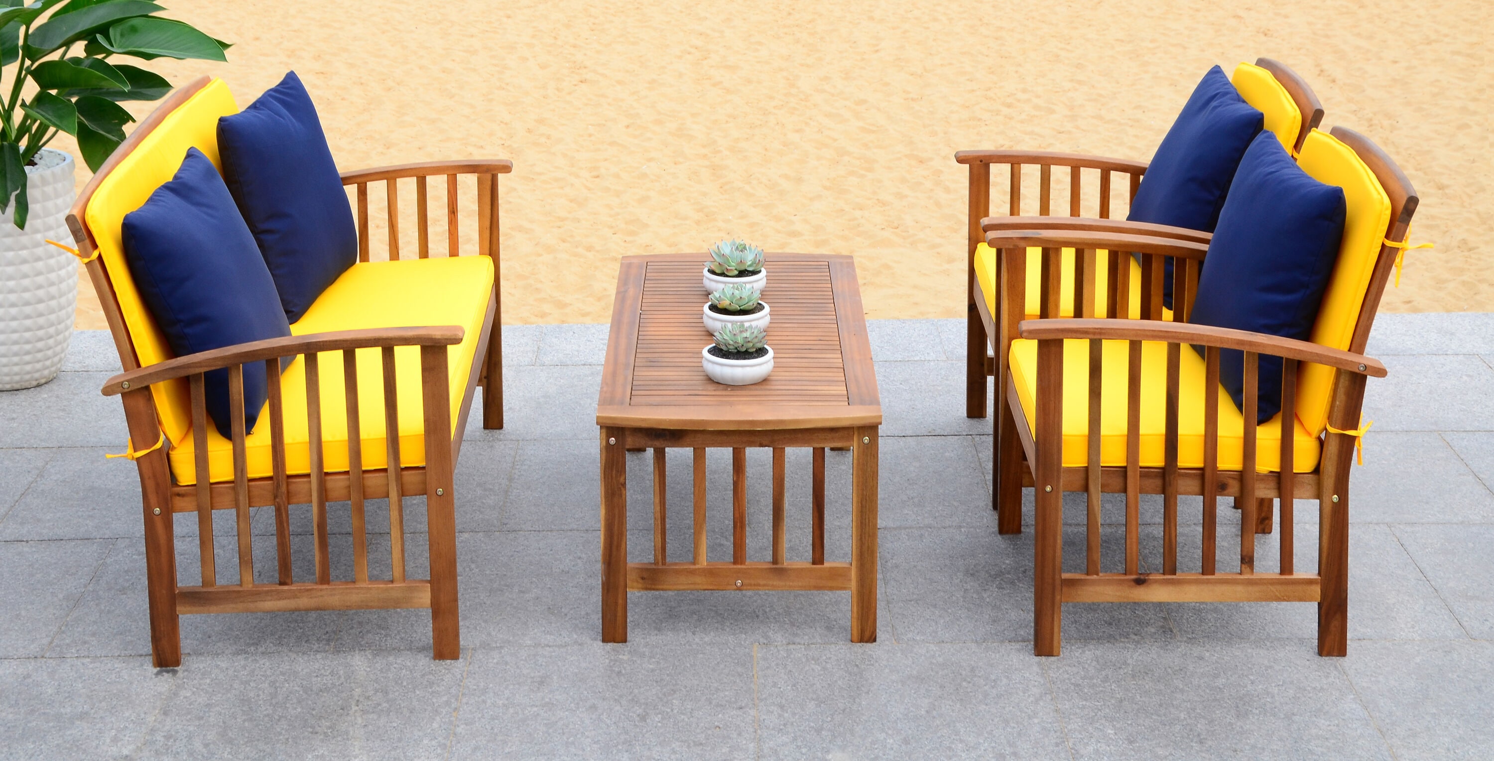 Safavieh PAT7007D Patio-Conversation-Sets - View #4