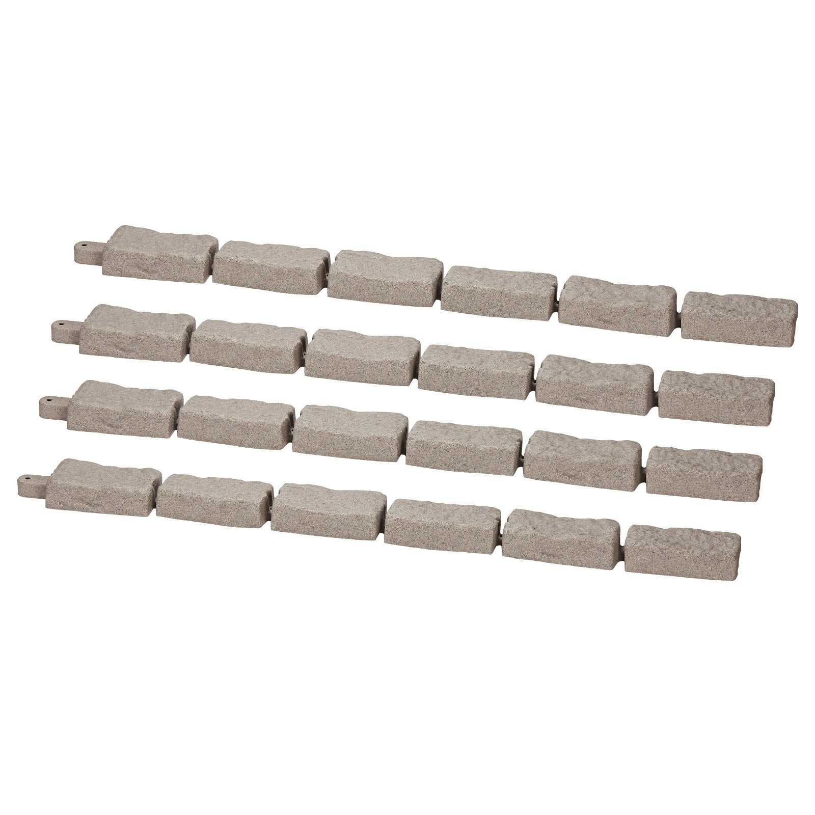 GIVIMO 46.4 in x 2.2 in Faux Stone Flexible Garden Edging Border with Anchoring Spikes Fade Resistant Beige Landscape Edging
