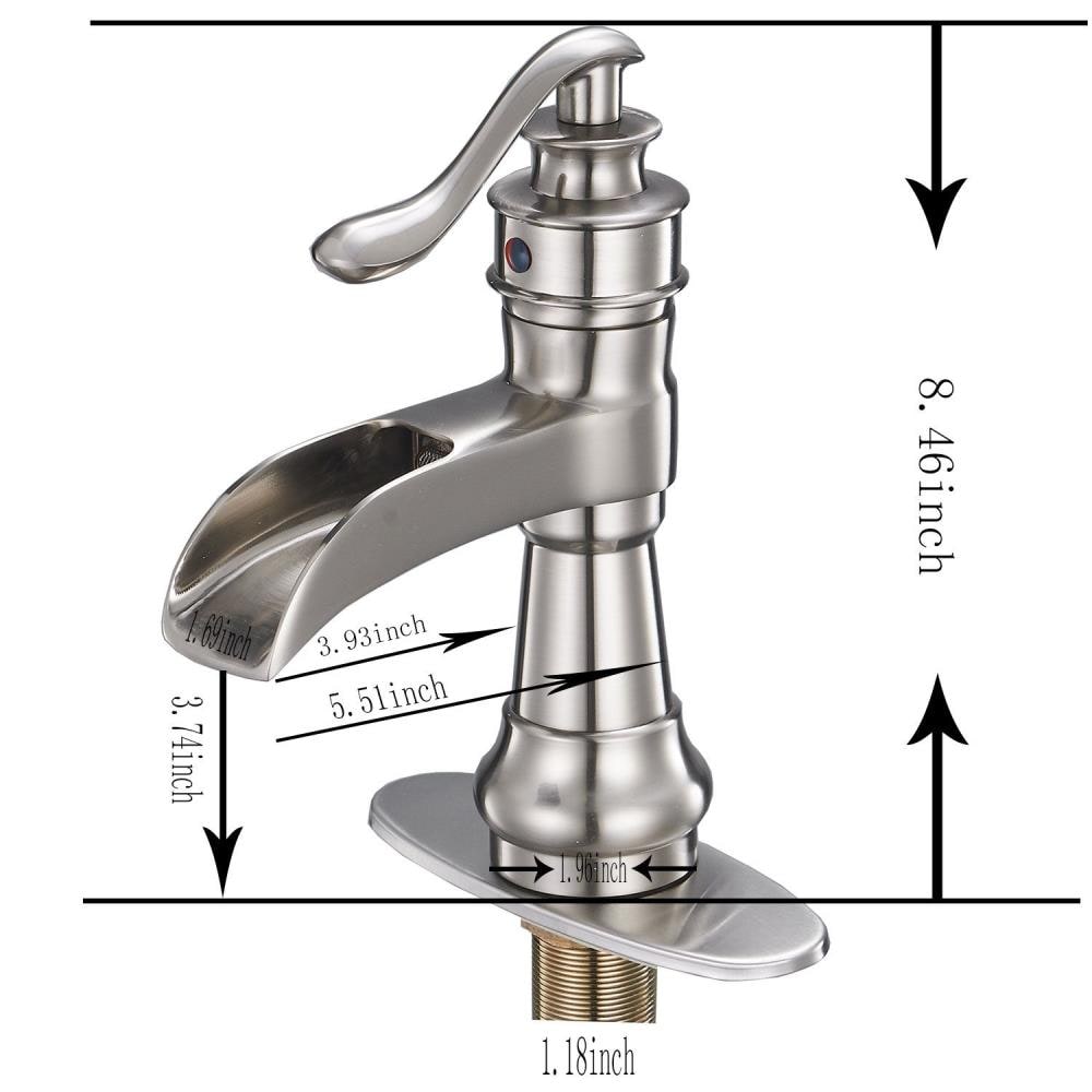 KINWELL Brushed Nickel 4-in centerset 1-Handle Bathroom Sink Faucet ...