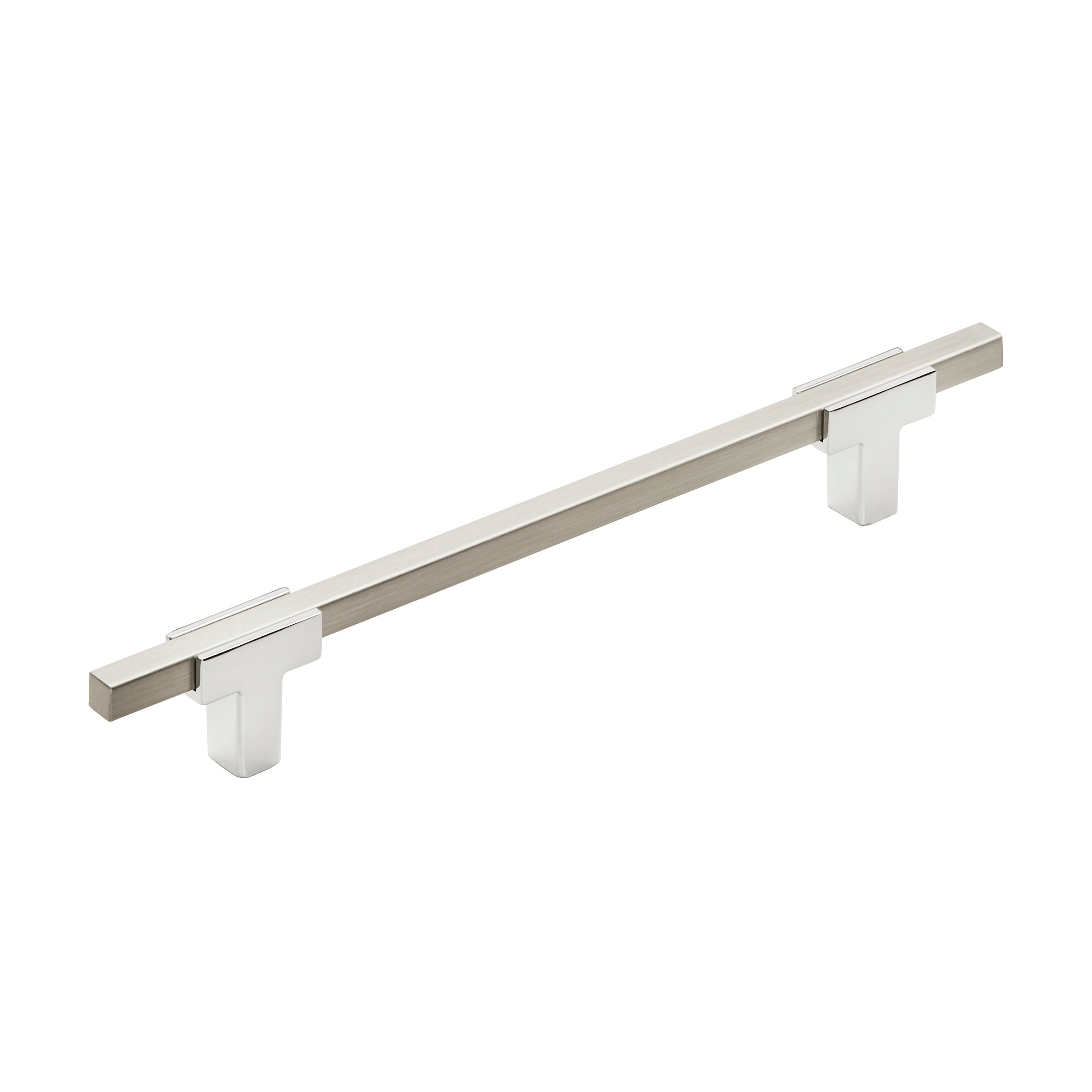 Amerock BP77816026G10 Urbanite 6-5/16-in , 160mm Center to Center Polished Chrome/Satin Nickel Rectangular Bar