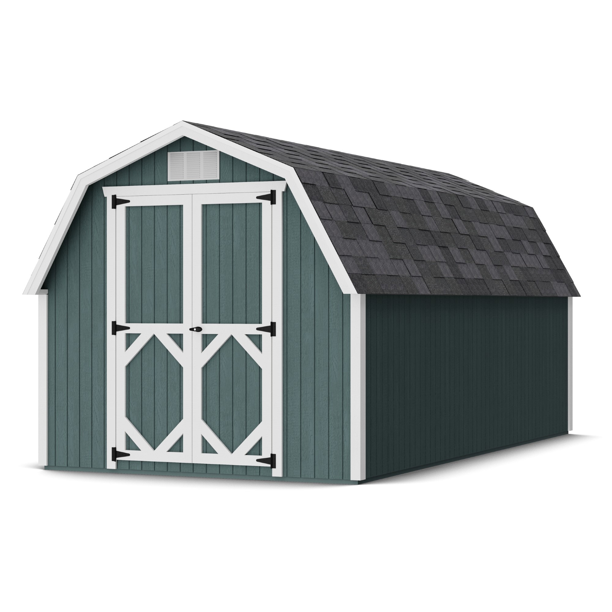 Little Cottage Co 8X16 CGB-4-PC Classic Gambrel Barn 8-ft x 16-ft Gambrel Style Wood Outdoor Storage Shed with 2 Doors