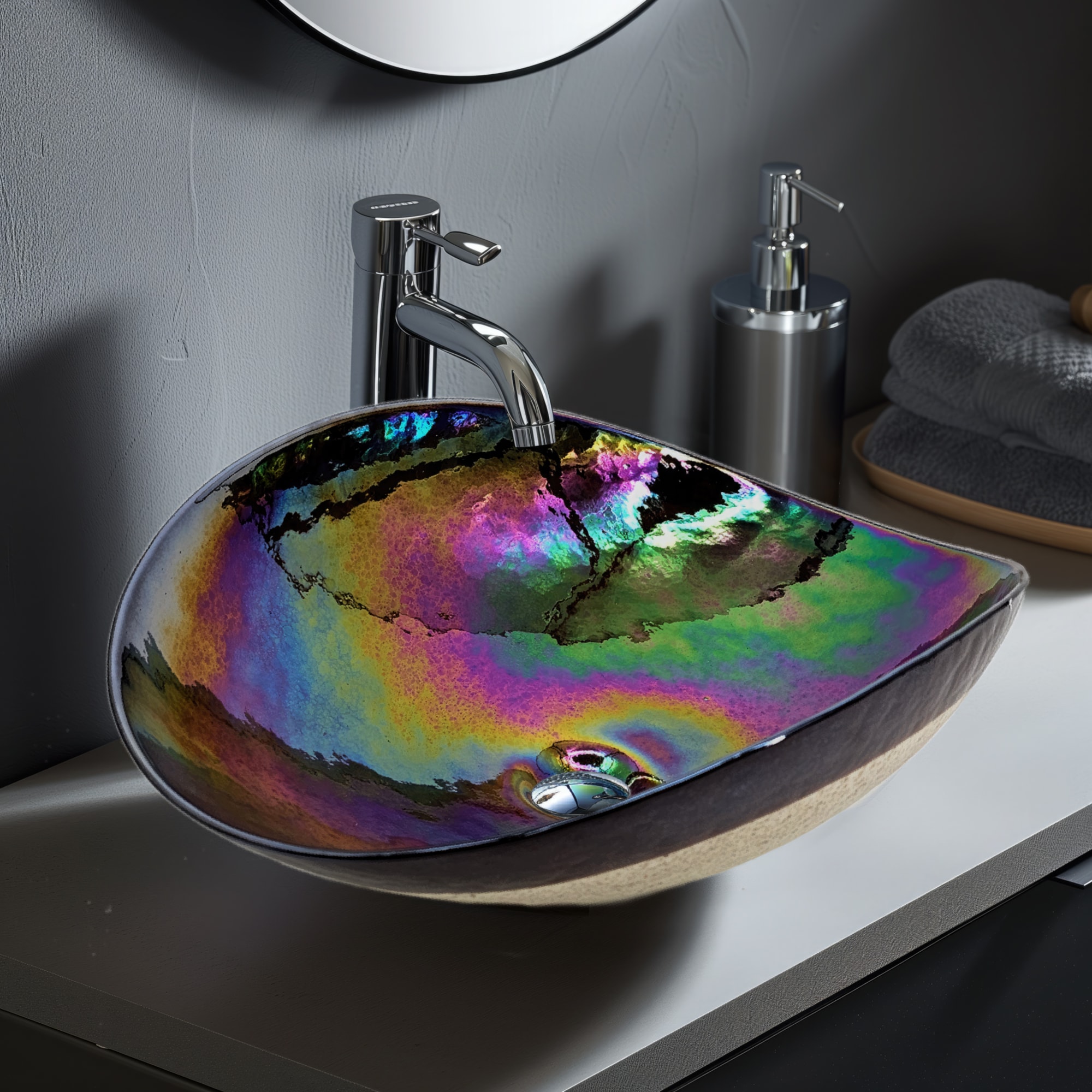 Ruvati RVB3057 Murano Glass Vessel Oval Modern Chestnut Brown Bathroom Sink ( 14-in x 18.5-in )