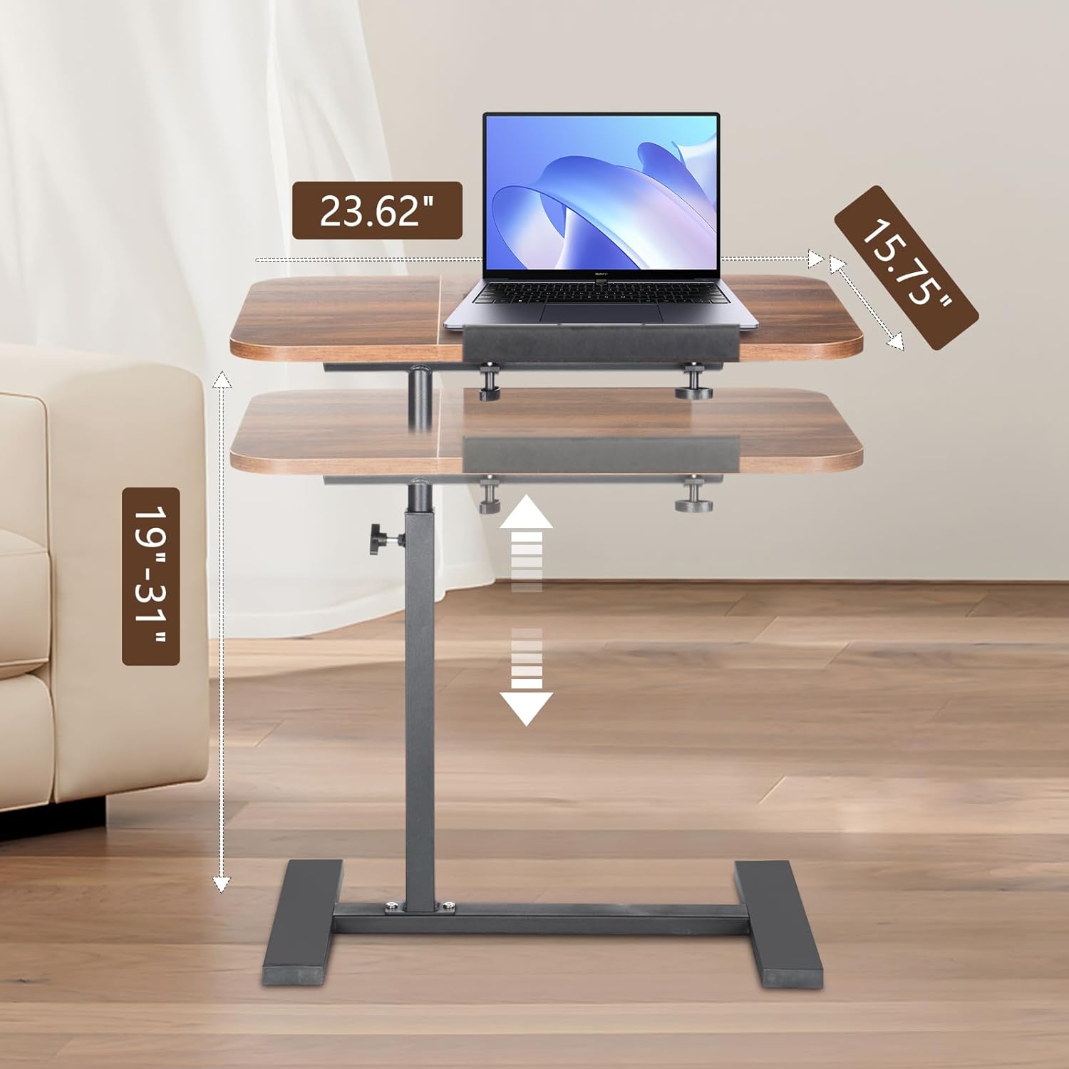 Garvee Height Adjustable Laptop Mobile Standing Desk with Wheels ...